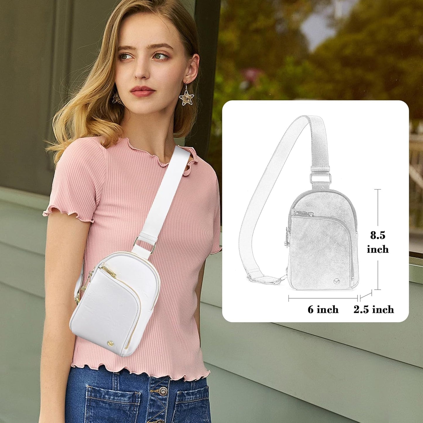 INICAT RFID Blocking Sling Bag Anti Theft Crossbody Bags for Women Travel Fanny Pack Cross Body for Woman Chest Bag