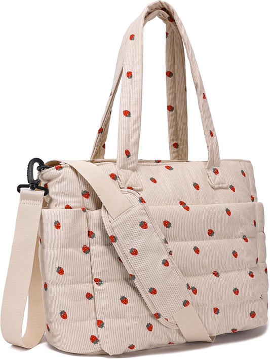 AOCINA Puffy Tote Bag for Women Quilted Work Bag Nurse Bags Women's Handbags for Travel