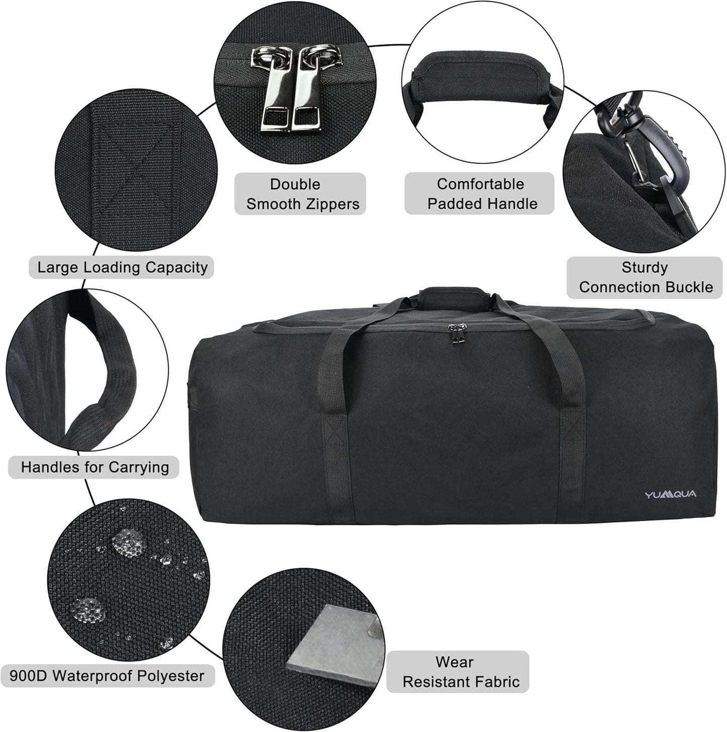 Large Duffle Bag for Travel, 100L Travel Duffel Bags for Men, 900D Polyester Water & Tear Resistant Extra Large Travel Bag Heavy Duty Moving Bags for Sport Camping Gear Holiday Christmas Decor Storage