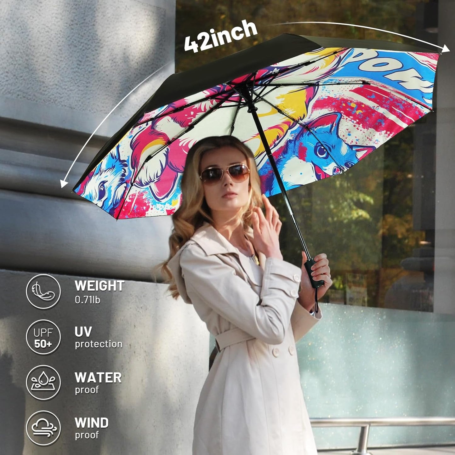 SY COMPACT Travel Umbrella Windproof Automatic Umbrellas Small Compact UV Sun Protection Factory Outlet Umbrella