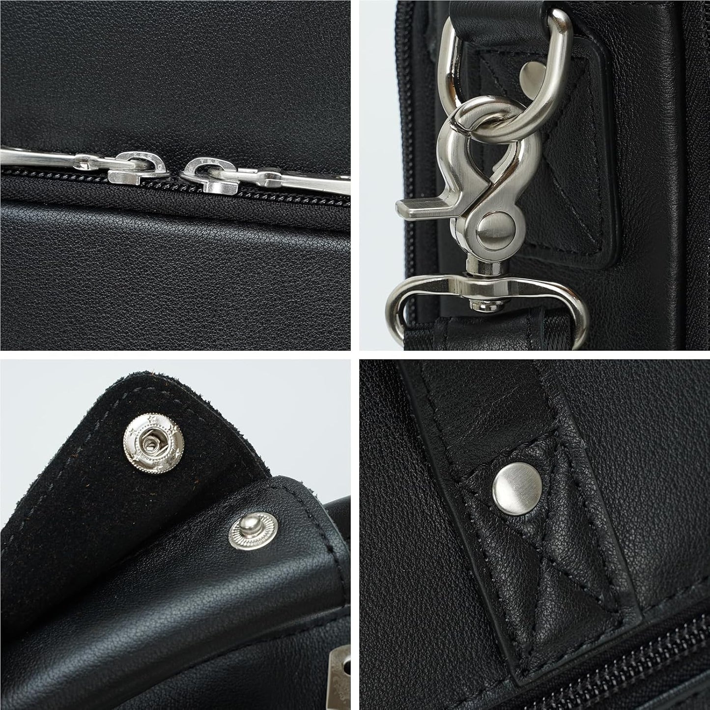 Leather Briefcase for Men 17 Inch Laptop Crossbody Shoulder Messenger Bag Attache Case for Business