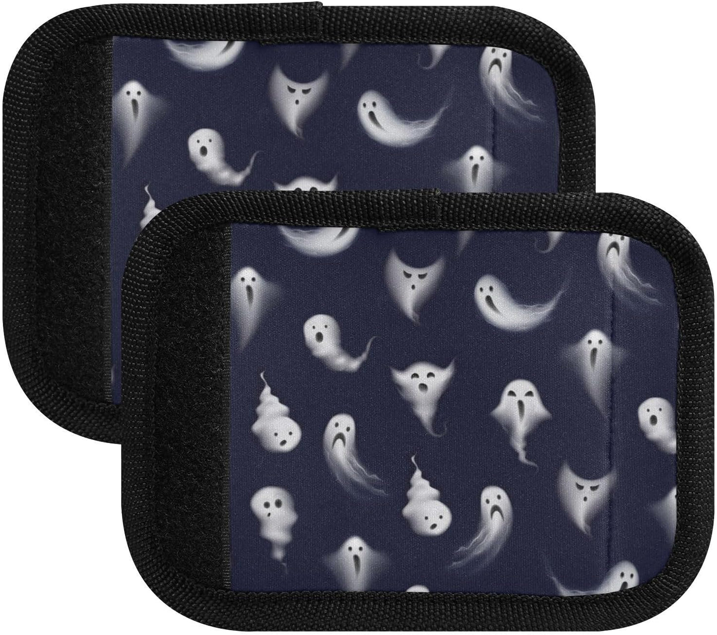 Halloween Ghost Funny 2 Pack Luggage Handle Wrap for Suitcase Luggage Identifier Travel Tags Handle Protection Sleeve Cover