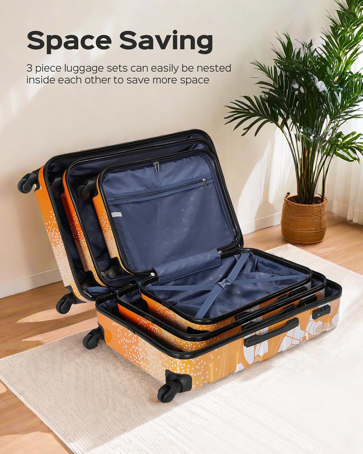 Suitour Luggage sets 2 piece,Hardside Lightweight 20 inch Carry on Suitcase and 28 inch Luggage with Spinner Wheels(20in/28in)