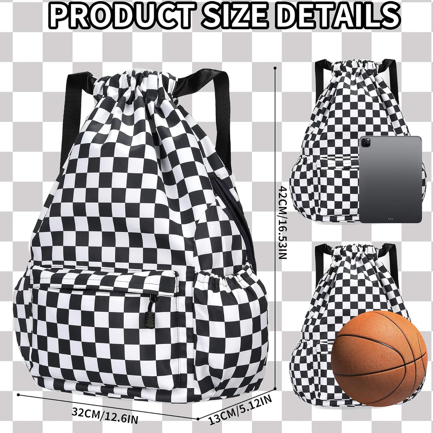 Drawstring Backpack for Women Drawstring Gym Bag Water Resistant Small Cinch Sack Pull String