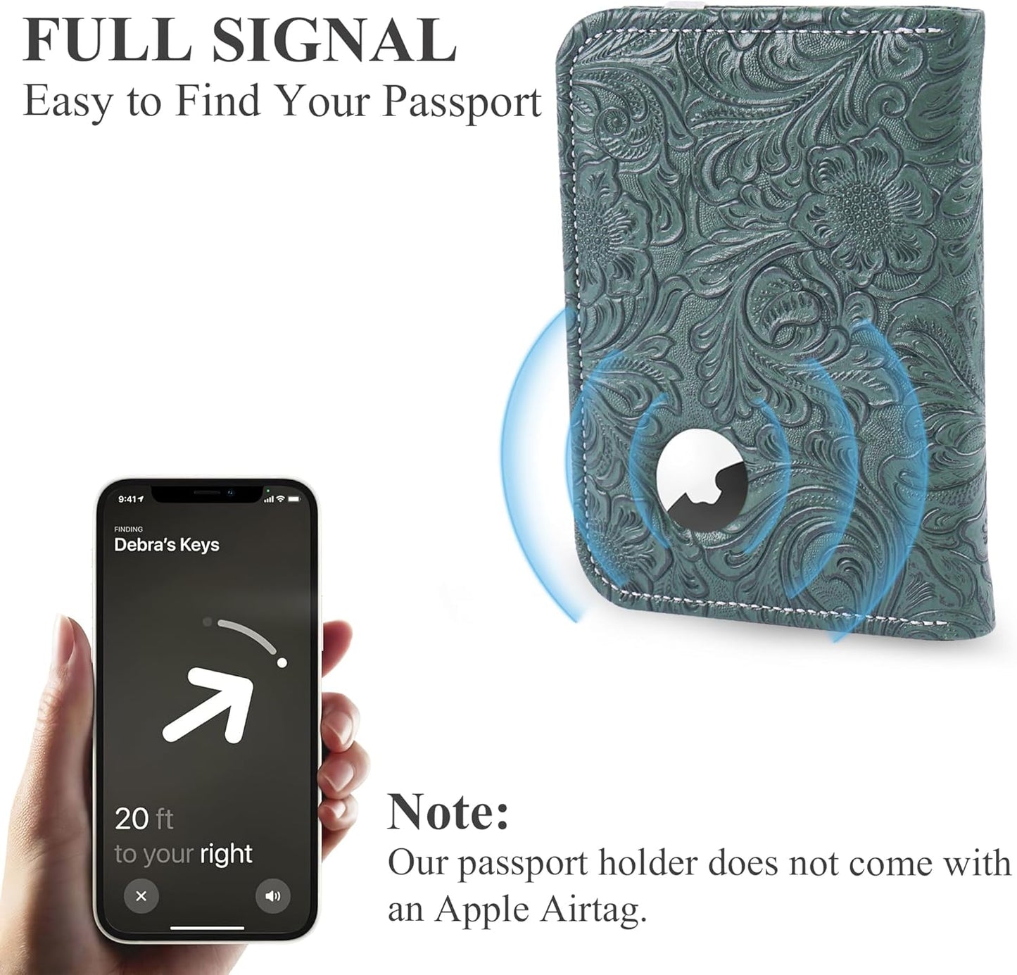 lizimandu Passport Holder with Airtag Slot, Airtag Passport Wallet for Men Women, Slim Leather