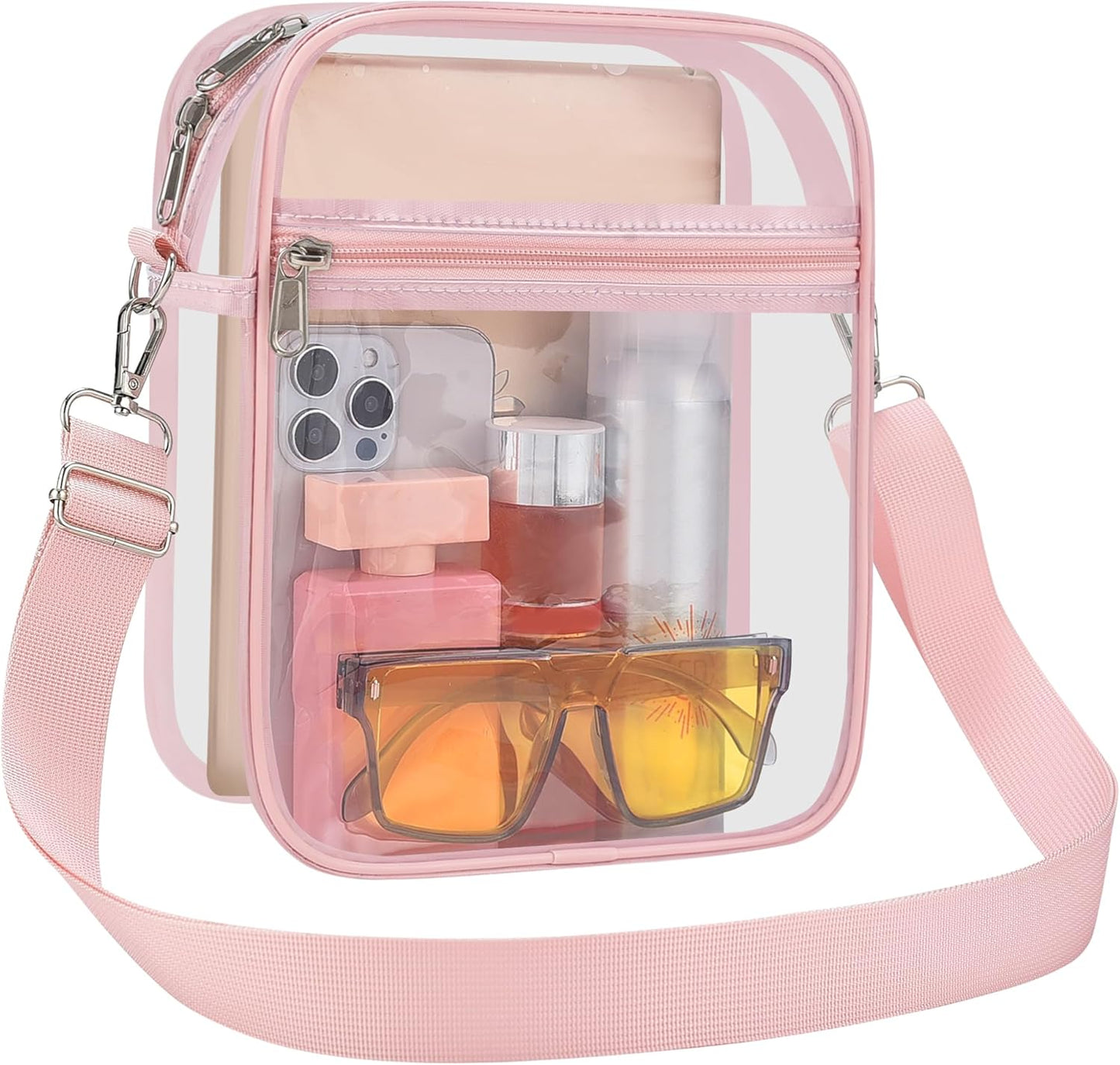 USPECLARE Clear Purse Stadium Transparent Messenger Bag Stadium Approved for Men and Women Clear CrossBody Bag
