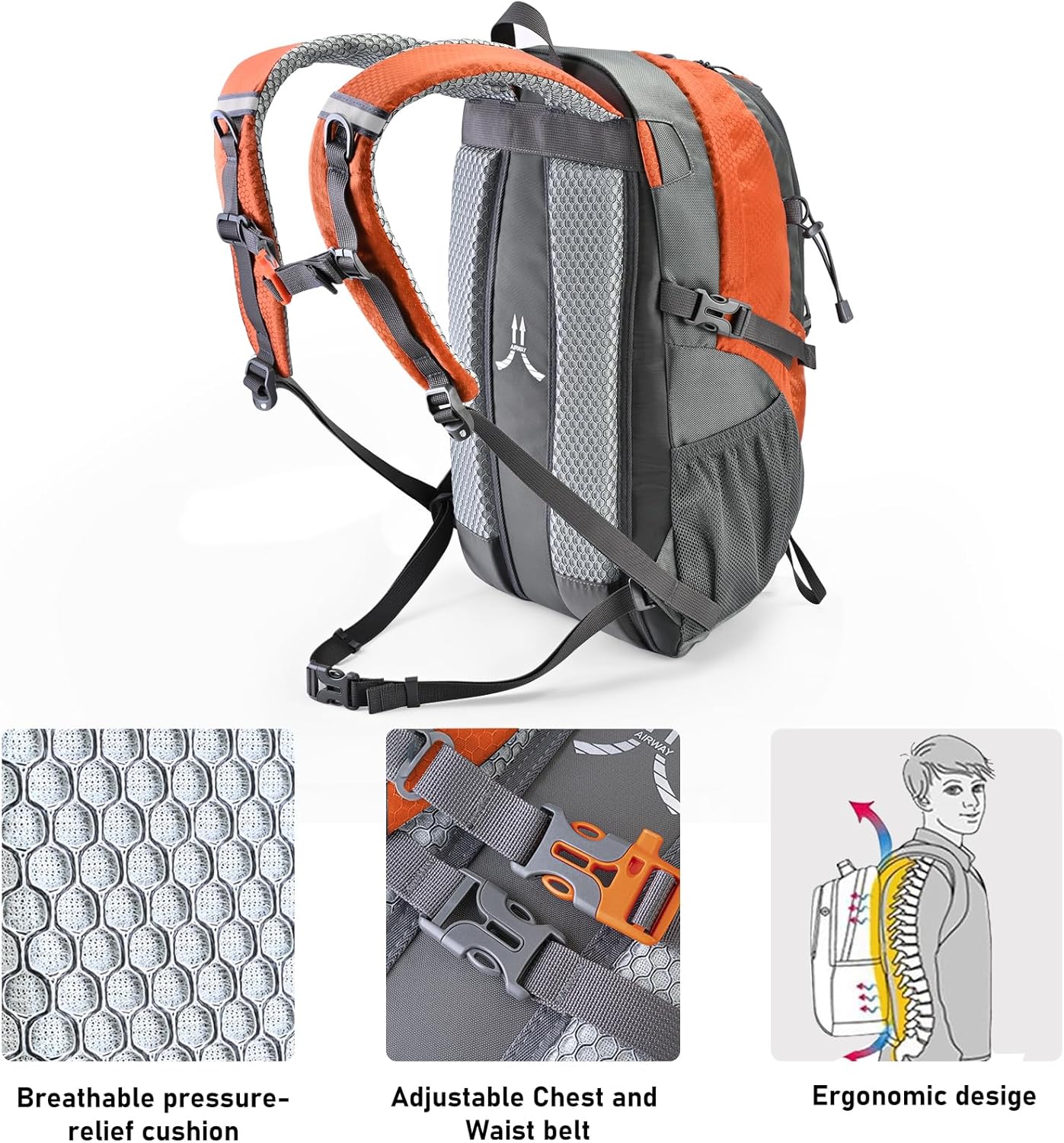 N NEVO RHINO Hiking Backpack 20L Water Resistant Outdoor Day Pack,Lightweight Travel Small Backpack
