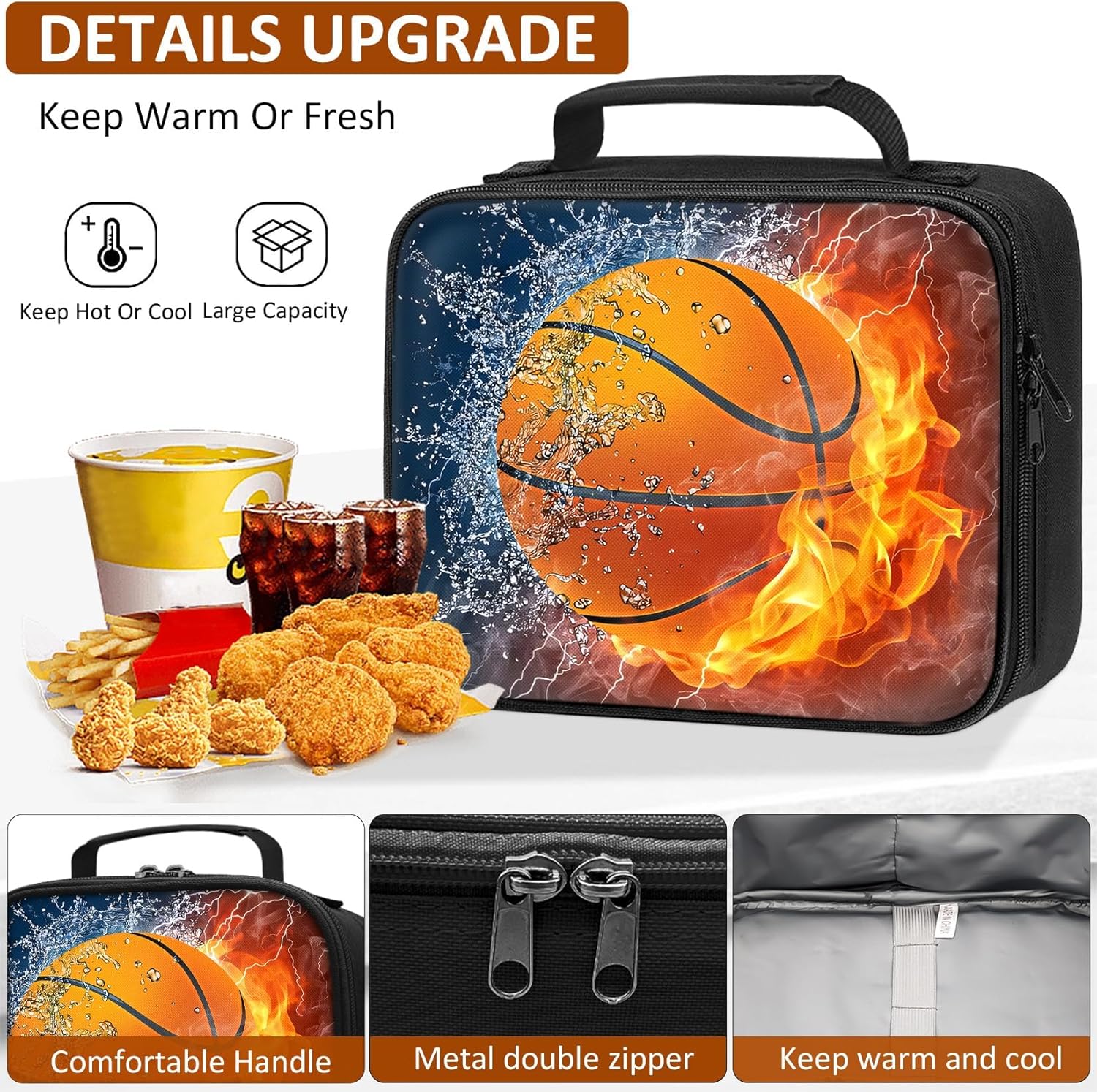 School Backpack for Boys - 4pcs American Football Boys Backpack with Lunch Box Set for Kids