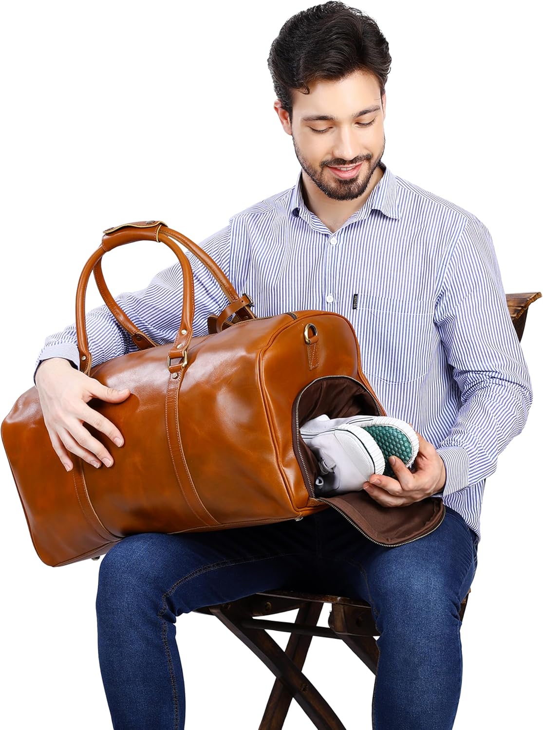 Luxe-Range Mens Duffle Bag, Personalized Leather Duffle Bag, Large Travel Bag, Weekend Bag, Christmas Gift For Men, Gift For Him