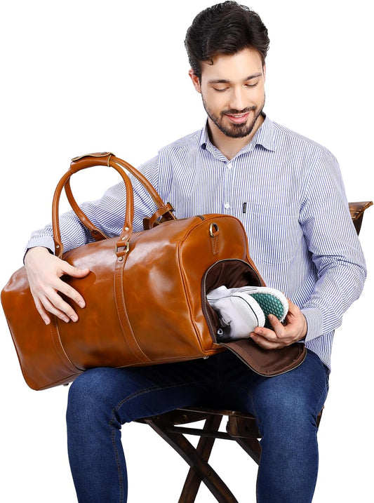Luxe-Range Mens Duffle Bag, Personalized Leather Duffle Bag, Large Travel Bag, Weekend Bag, Christmas Gift For Men, Gift For Him