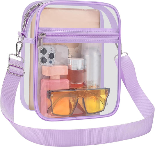USPECLARE Clear Purse Stadium Transparent Messenger Bag Stadium Approved for Men and Women Clear CrossBody Bag