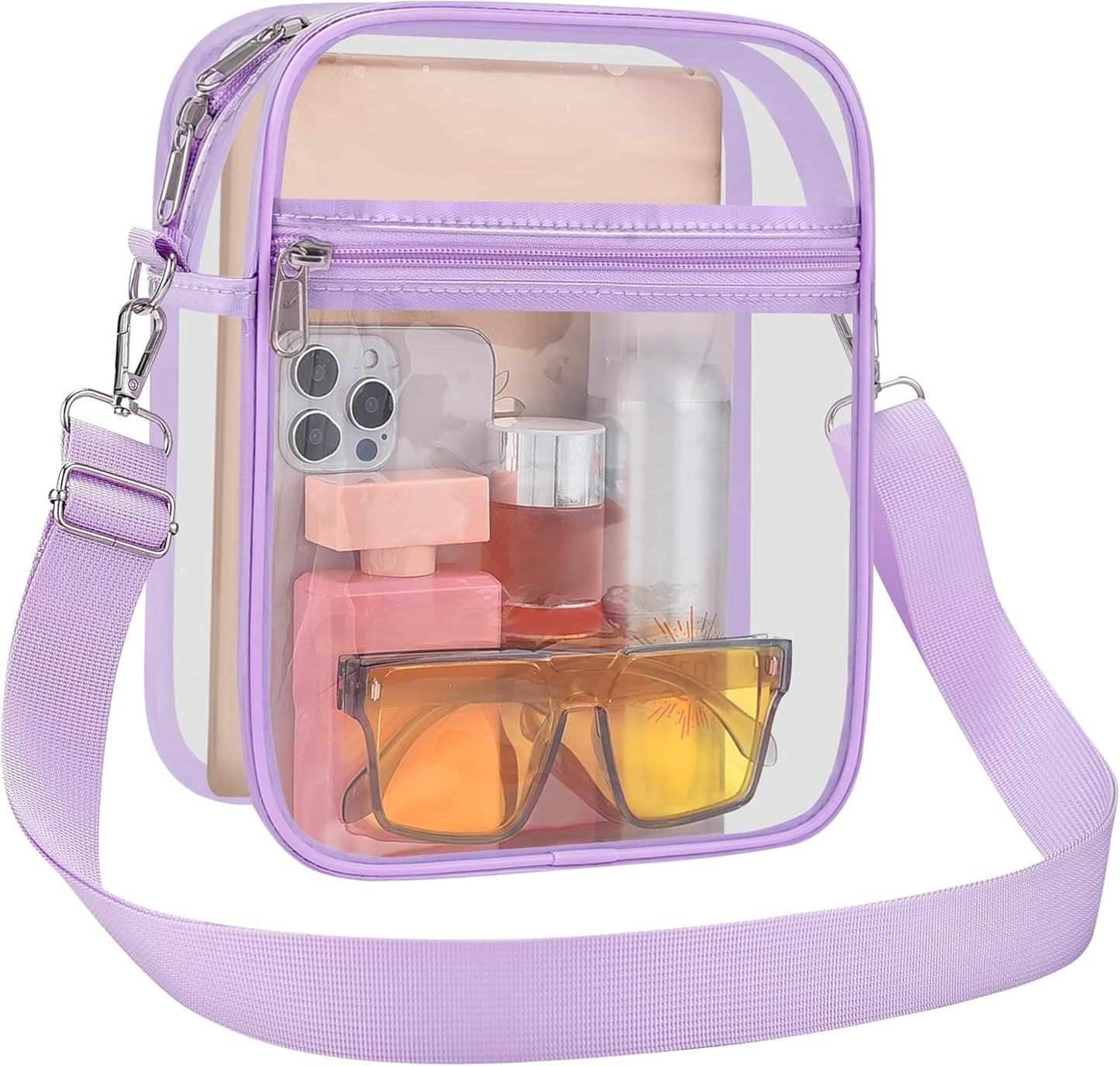USPECLARE Clear Purse Stadium Transparent Messenger Bag Stadium Approved for Men and Women Clear CrossBody Bag