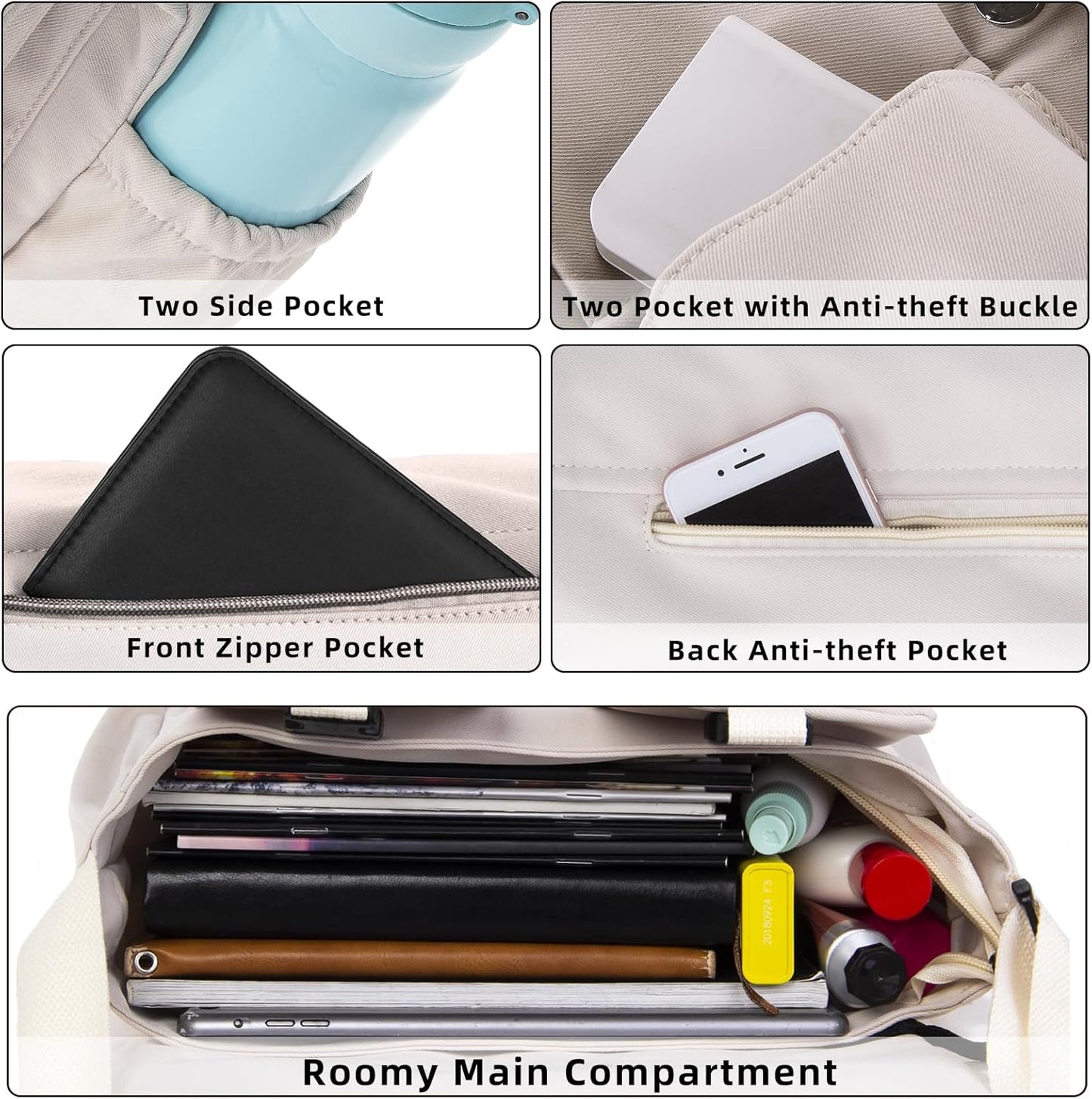 Travel Messenger Bag for Women Men: Durable Canvas Crossbody Handbag with Adjustable Strap