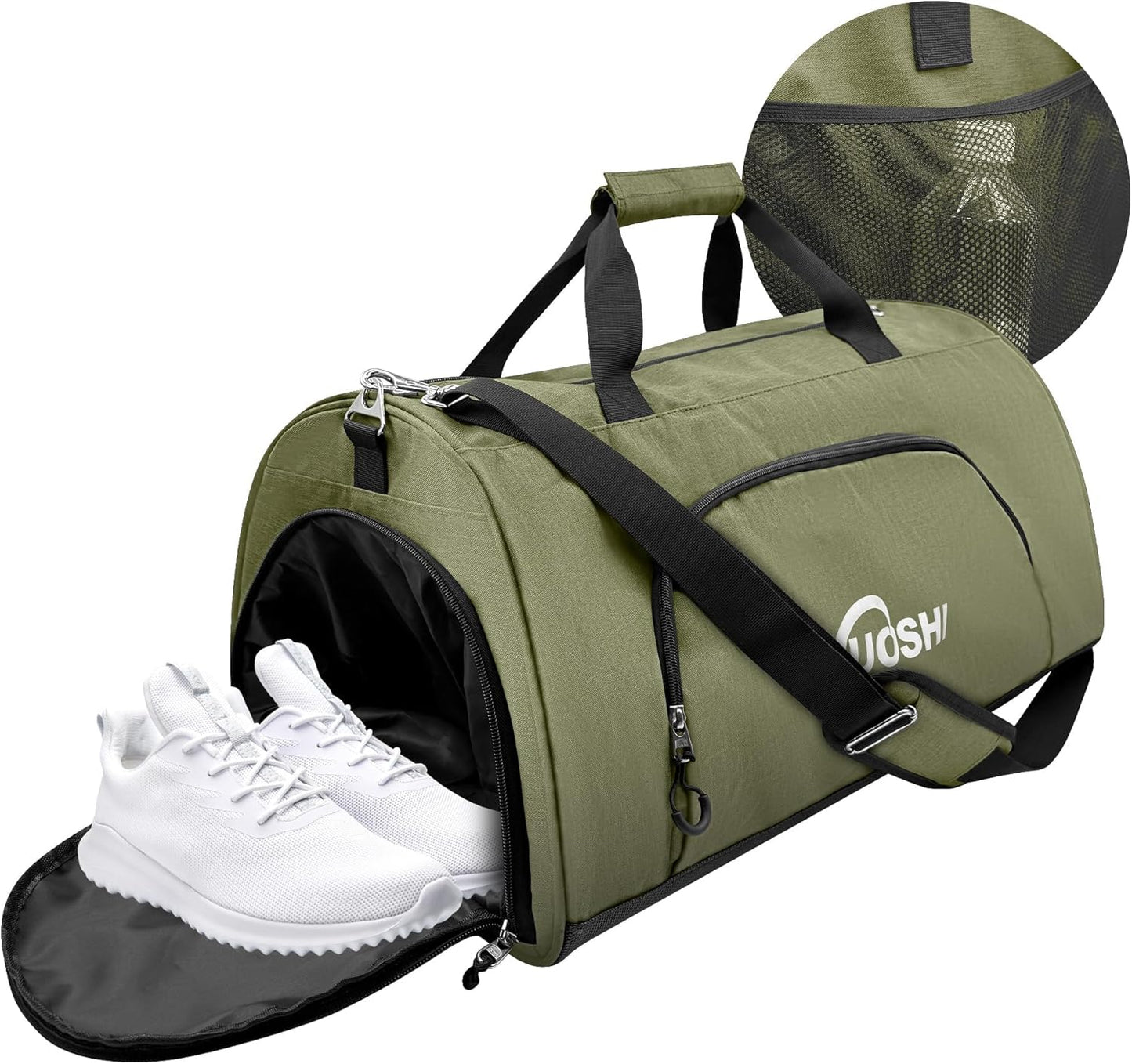 Gym Duffle Bag for Men & Women Water-Resistant-Sports Travel Bag with Ventilated Shoe Compartment & Wet Pocket, 56L Large Weekender Overnight Bag