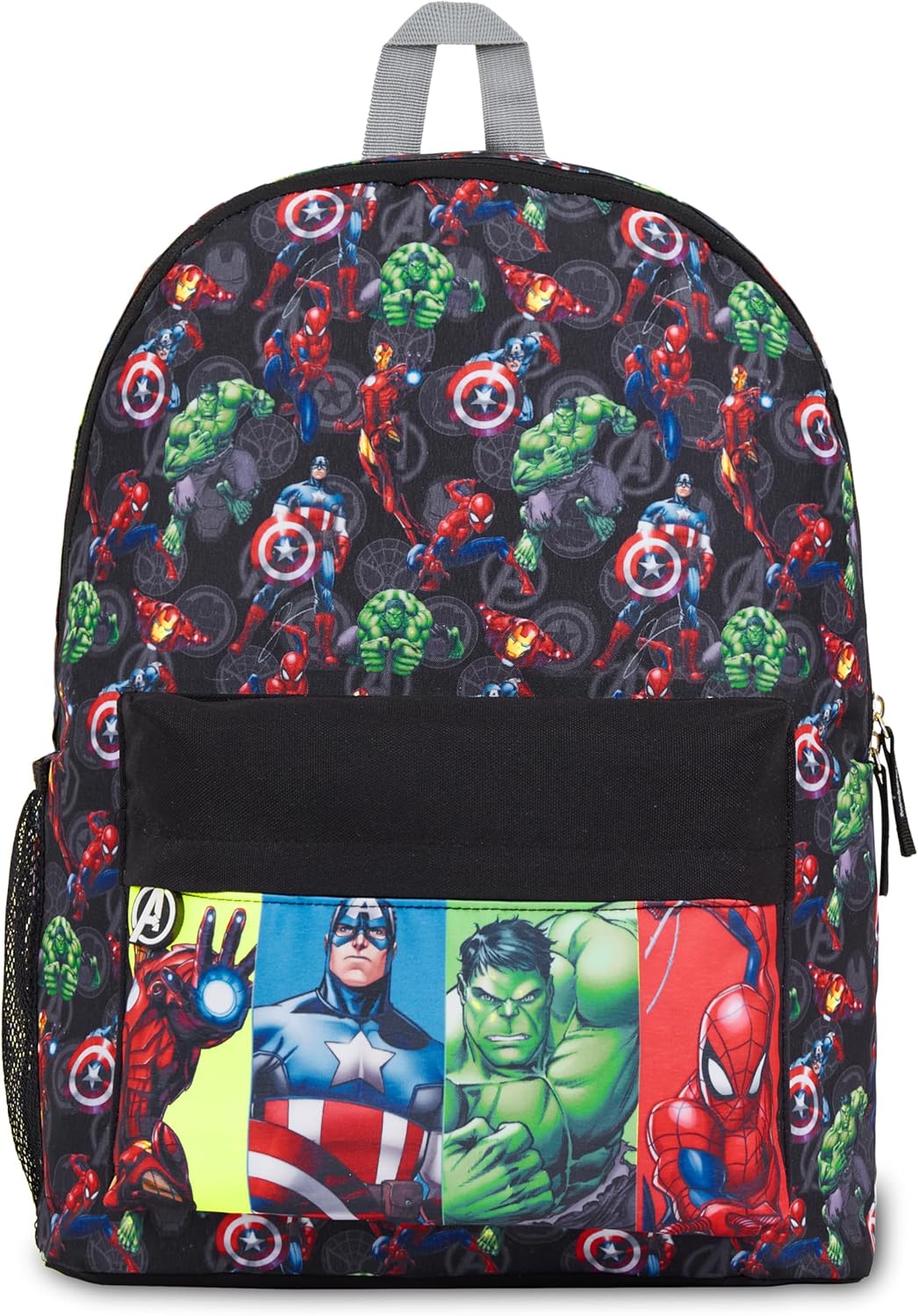 Marvel Avengers Backpack for Kids Teens Bookbag with Double Straps Daypack Backpacks for School Travel Sports Gifts for Boys (Black Avengers)