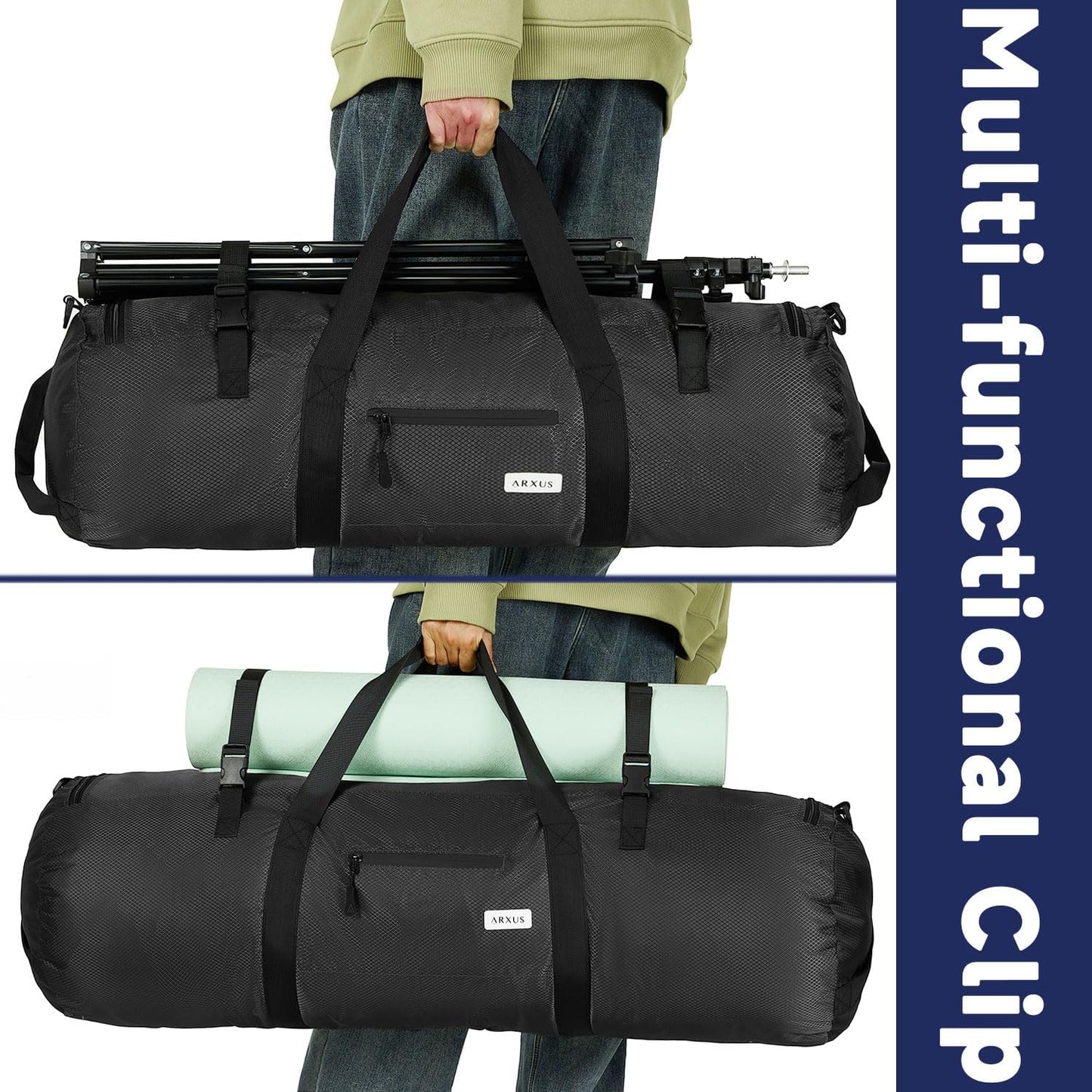 Arxus Extra Large Duffle Bag for Travel Gym 90L 50L 30L Baseball Bat Sports Duffel Bags for Men with Shoulder Strap, Tent Storage Camping