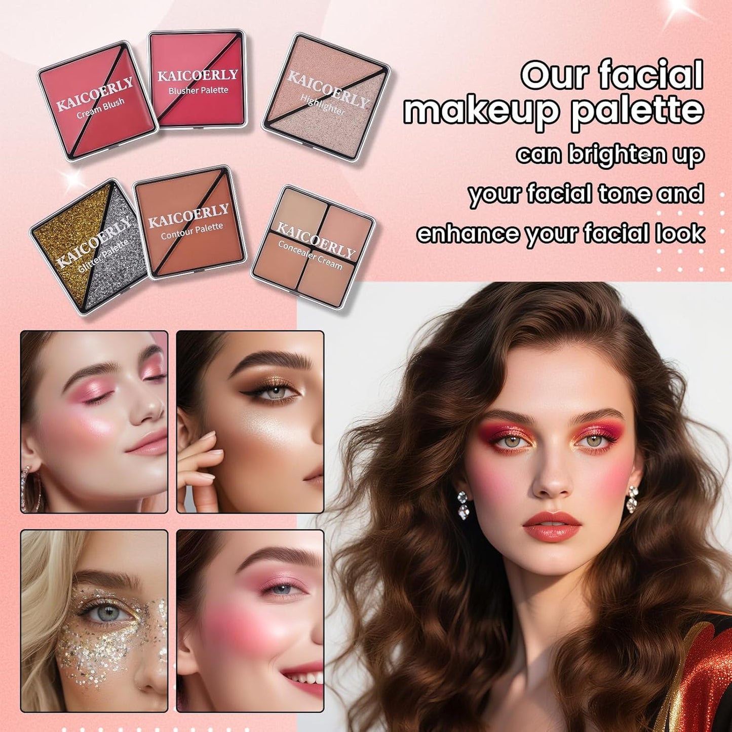 Makeup Kit for Women Girls, Fashionable Make Up Present Set for Beginners Professionals Traveler with Case, Makeup Essential with Eyeshadow Palette, Lip Gloss, Mascara,Foundation Face Primer(Purple)