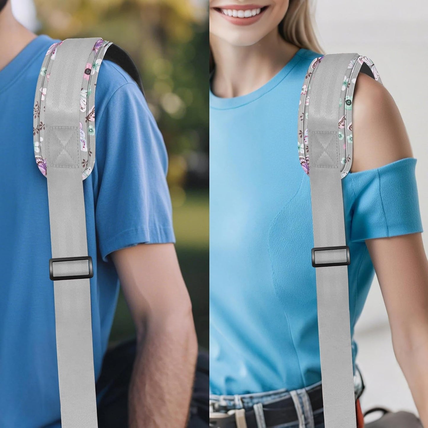 ZINZ Shoulder Strap - 59 Inch Universal Heavy-duty Adjustable Strap with Ultra-thick Fixed Breathable Pad for Laptop, Gym, Camera Bag and More -Butterfly