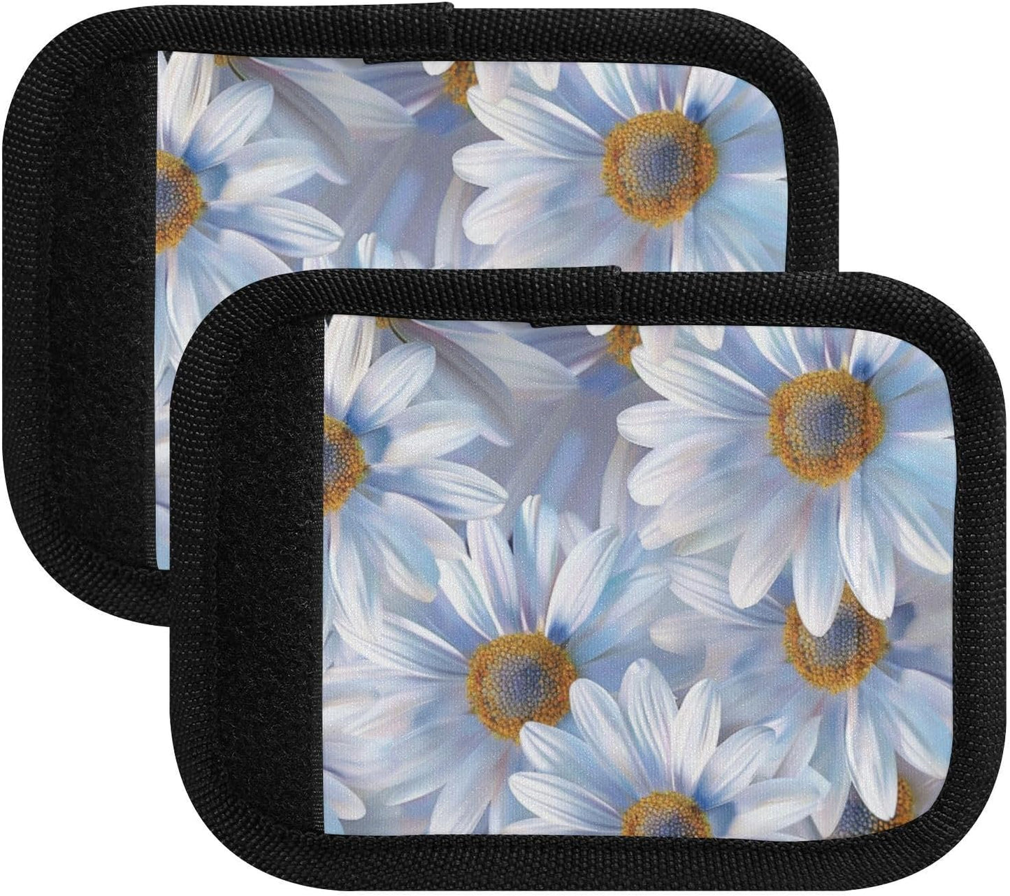 4Pcs Luggage Handle Wrap Suitcase Identifier Handle Covers Tags Soft Travel Bags Luggage Handle Gripper Accessories for Airplane Flying Daisy