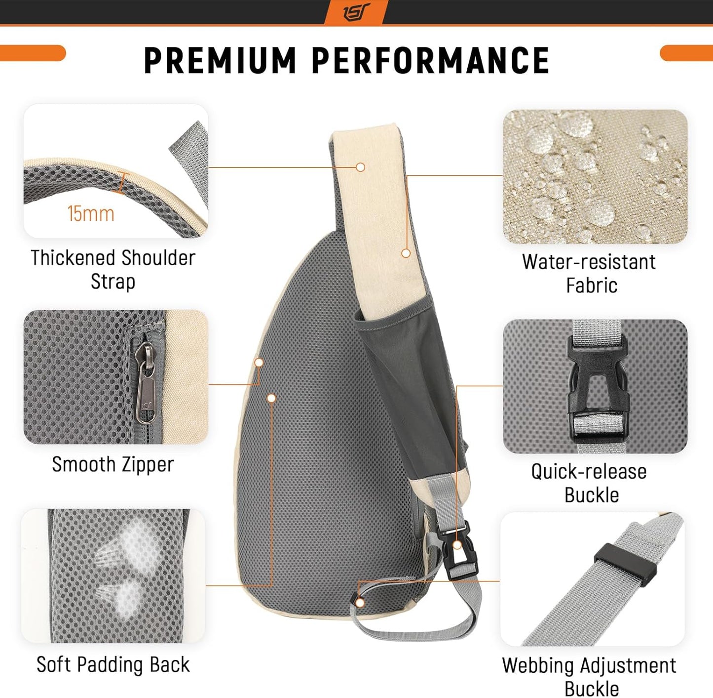 SKYSPER Sling Bag RFID Crossbody Sling Backpack Cross Body Shoulder Travel Bag Hiking Daypack for