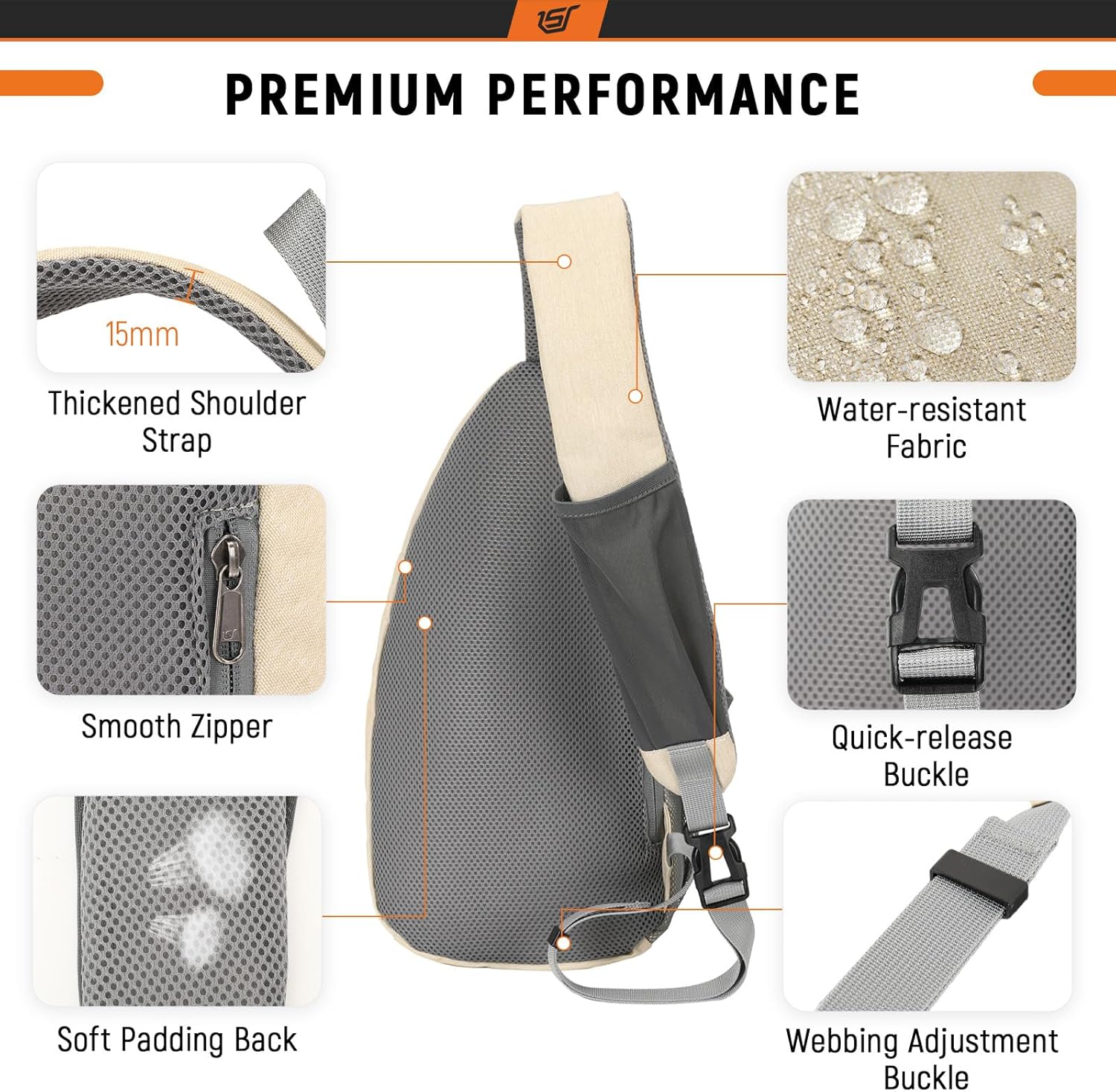 SKYSPER Sling Bag RFID Crossbody Sling Backpack Cross Body Shoulder Travel Bag Hiking Daypack for