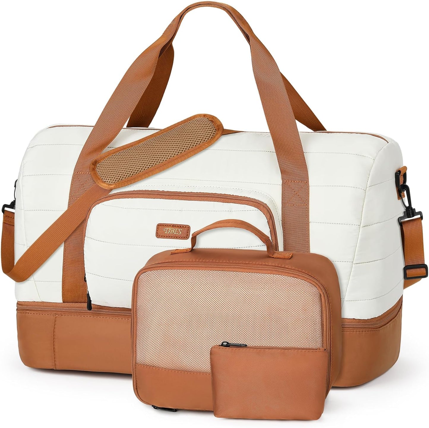 Travel Weekender Bag for Women, Overnight Bag with Shoe Compartment Oversized Travel Duffel Bag Carry On Tote 21"