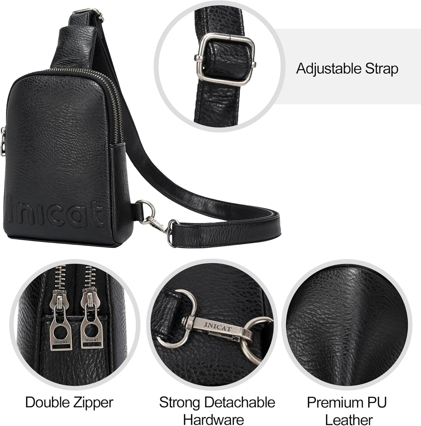 INICAT Travel Small Sling Bag Faux Leather Crossbody Bags Women Cross Body Bag Purses for Woman
