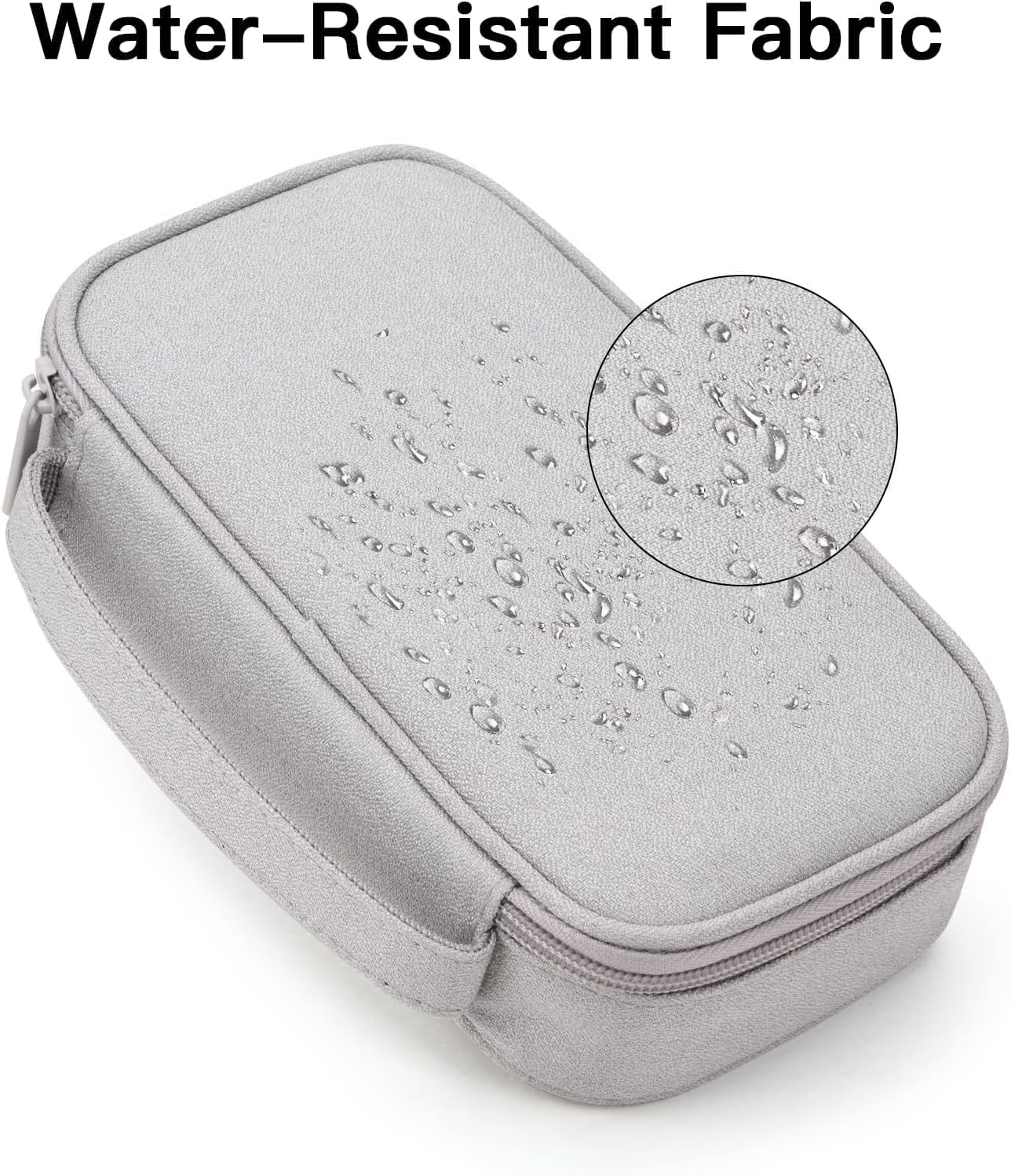 Electronic Organizer Travel Case, Cable Organizer Bag for Charger & Cord, Tech Accessories, External Hard Drive (Small, Light Grey)