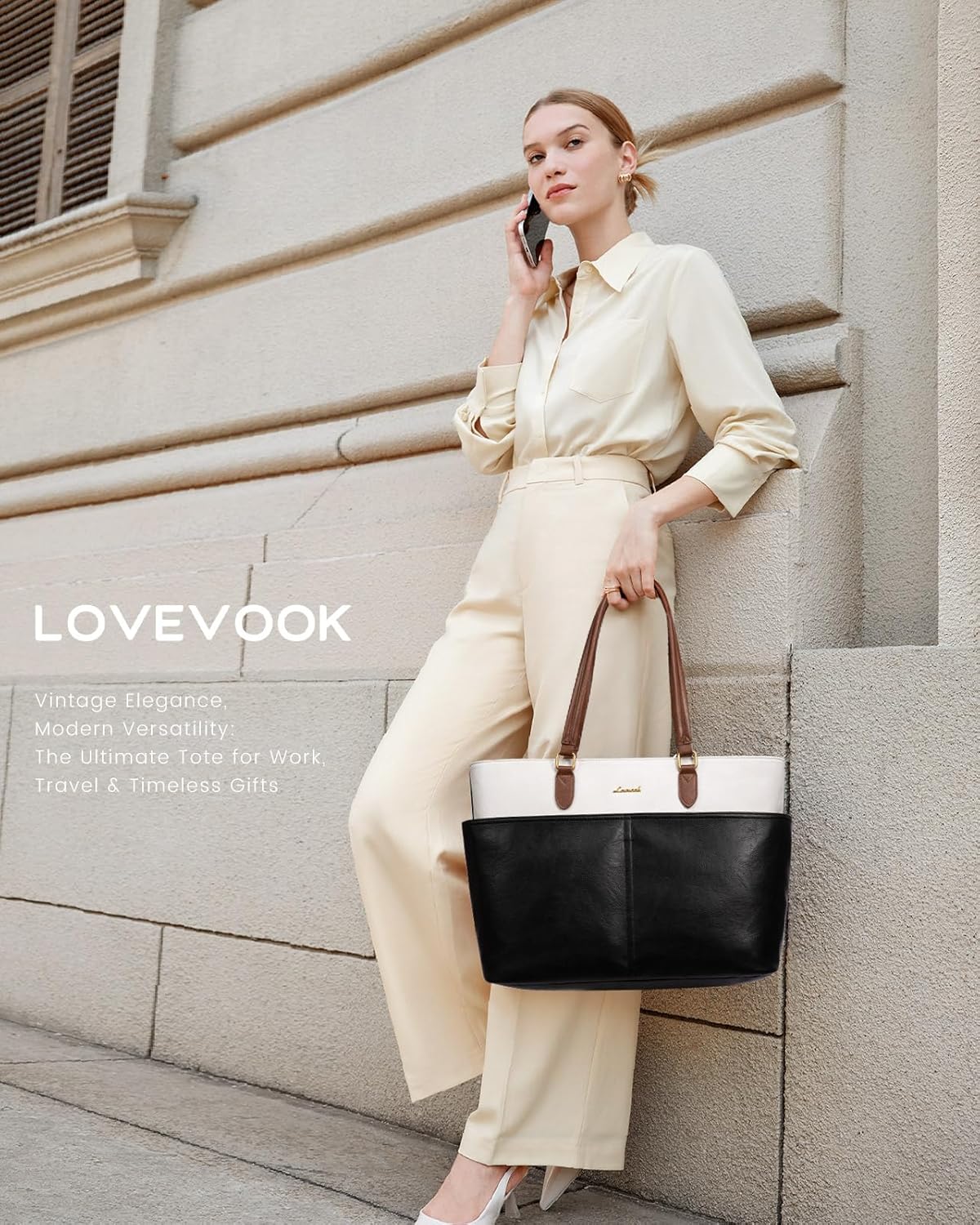 LOVEVOOK Laptop Tote Bag for Women, 17.3 inch Laptop Work Bags for Teacher with Cup Holder