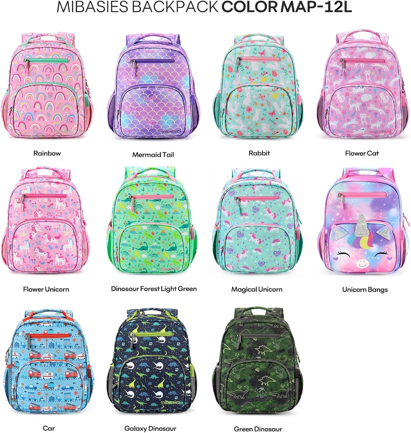 mibasies Girls Backpack 5-8: Lightweight Kids Backpacks for Girls - Girl Bookbag for Elementary