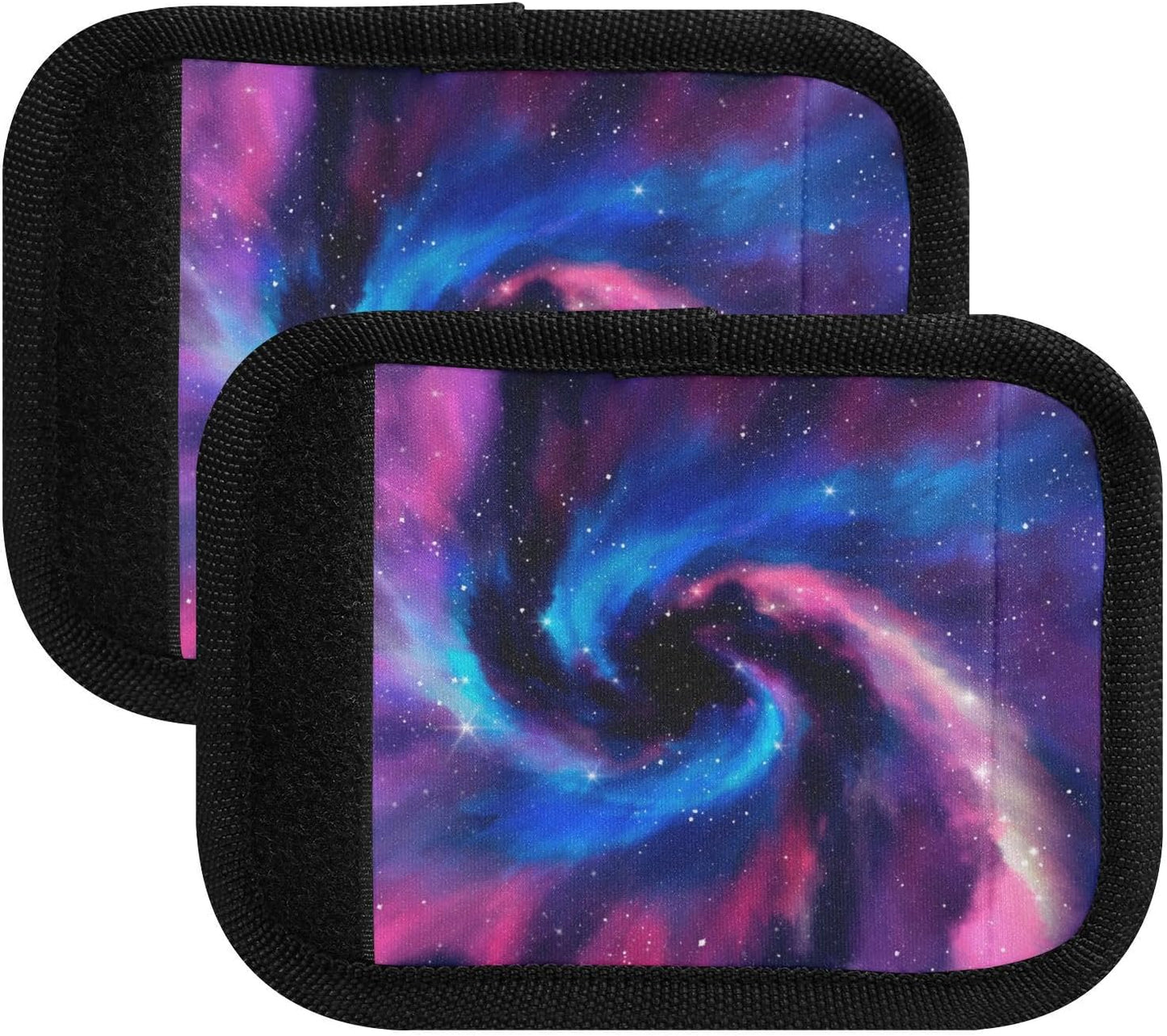 Watercolor Galaxy Purple Blue 2 Pack Luggage Handle Wraps Covers for Suitcase Identifiers Bag Tags Travel Accessories