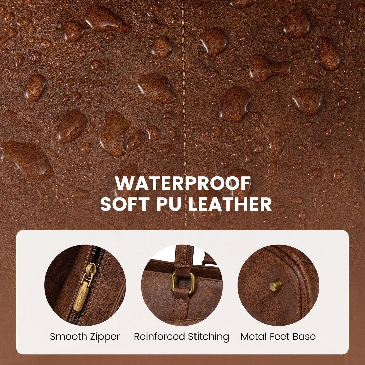 LOVEVOOK Laptop Bag for Women,15.6 Inch Laptop Tote Bag for Women,Vintage Leather Work Tote Bags Computer Business Teacher Bag,Waterproof Office Briefcase