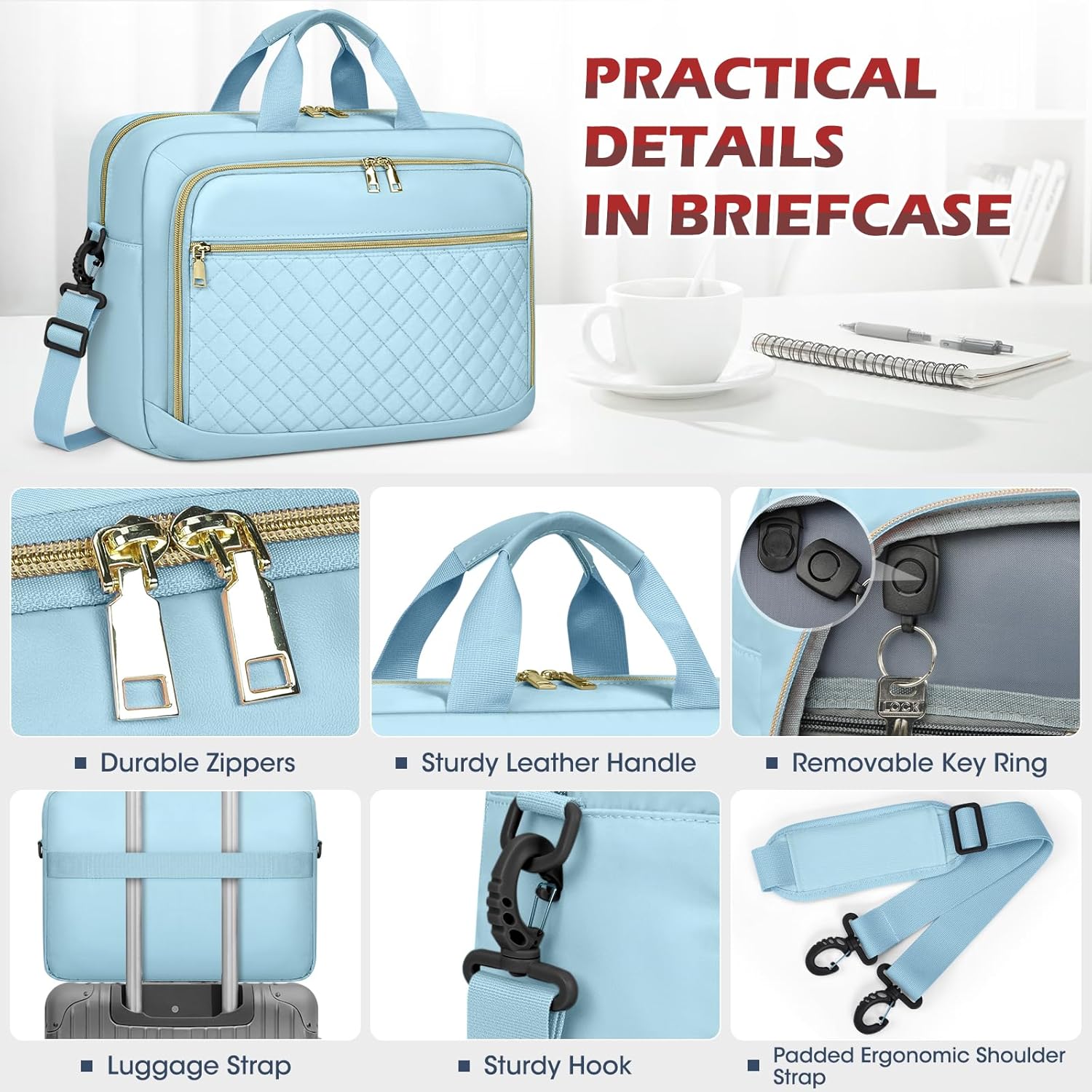 NEWHEY Laptop Bag 17.3 Inch Laptop Briefcase for Women Men Waterproof Shoulder Messenger Bag Large