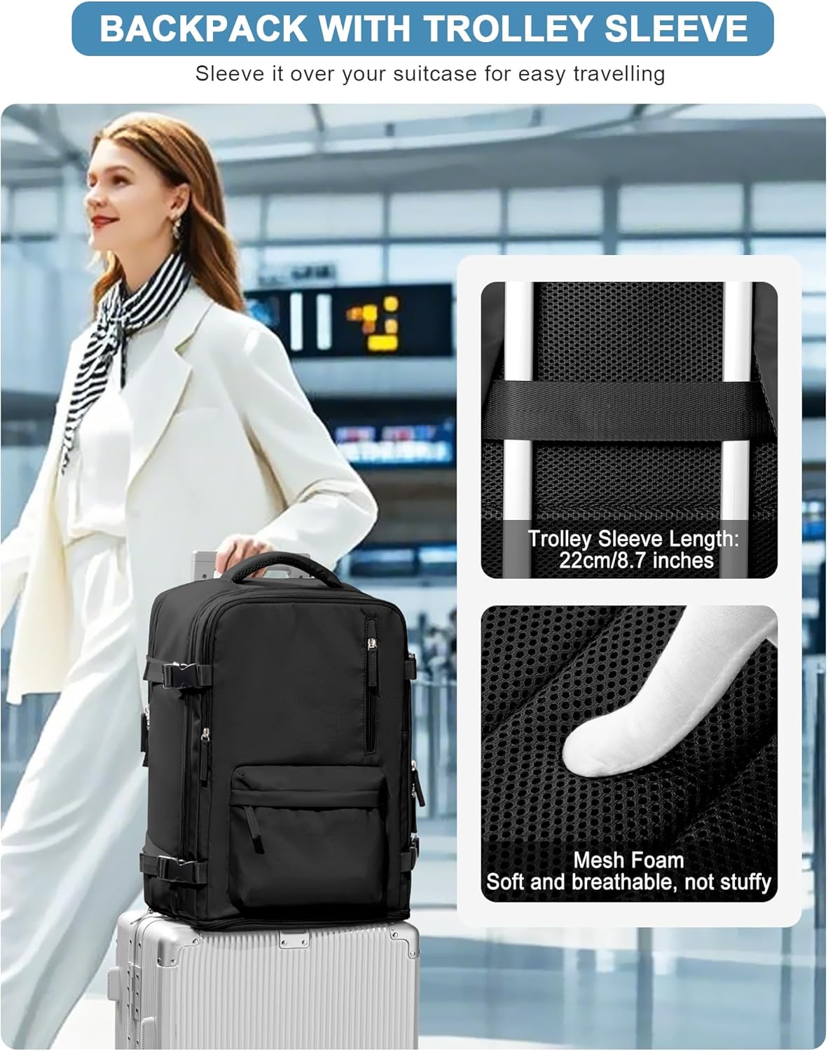 VGCUB Carry on Travel Backpack for Women Men Large Laptop Gym Work Frontier Airlines Personal Item