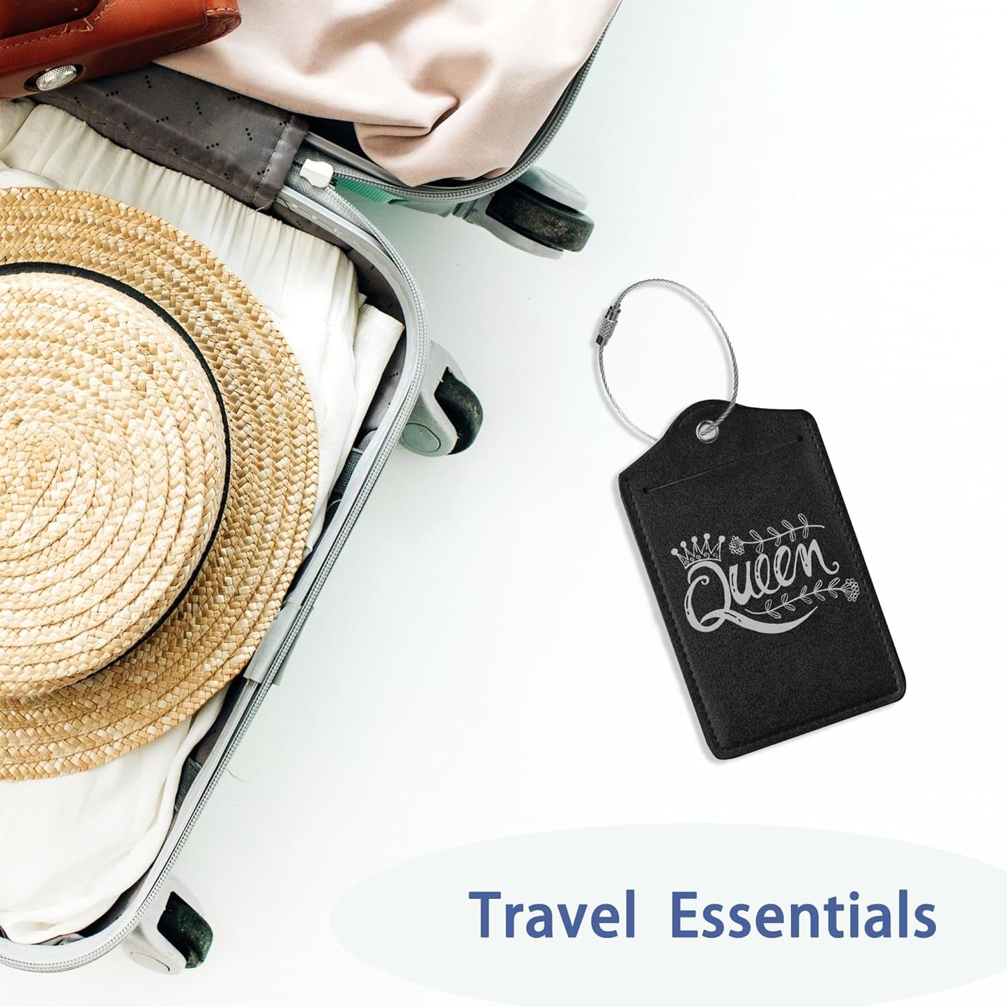 2Pcs Luggage Tag for Suitcase Black Queen Cute Suitcase Tag with Privacy Flap & Name ID Label &