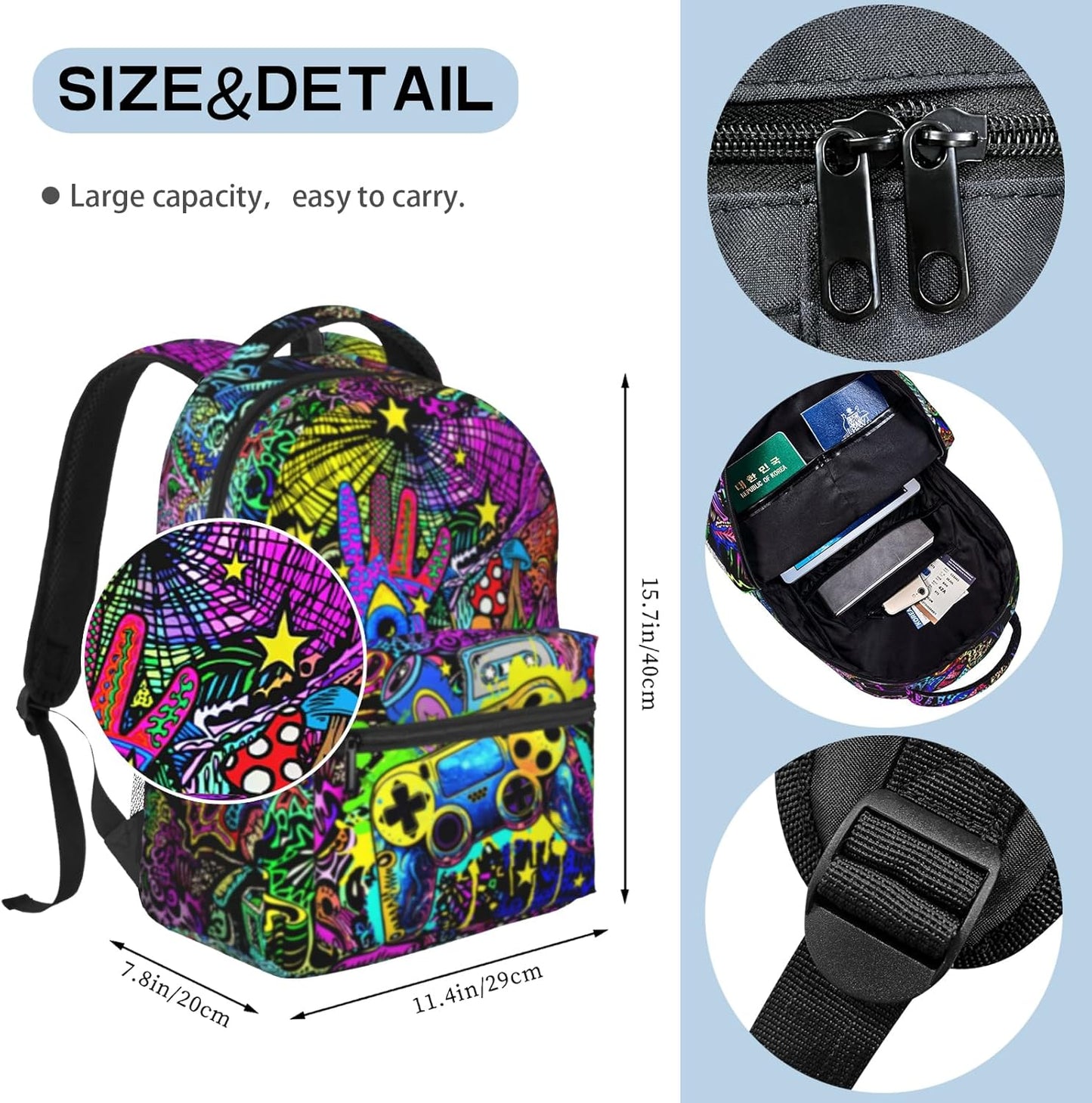 School Backpack For Boys Abstract Gamepad Boy Backpack For Kids Children Teens Elementary Middle School Boy Backpacks Ages 6-18 Video Games Bookbag back pack