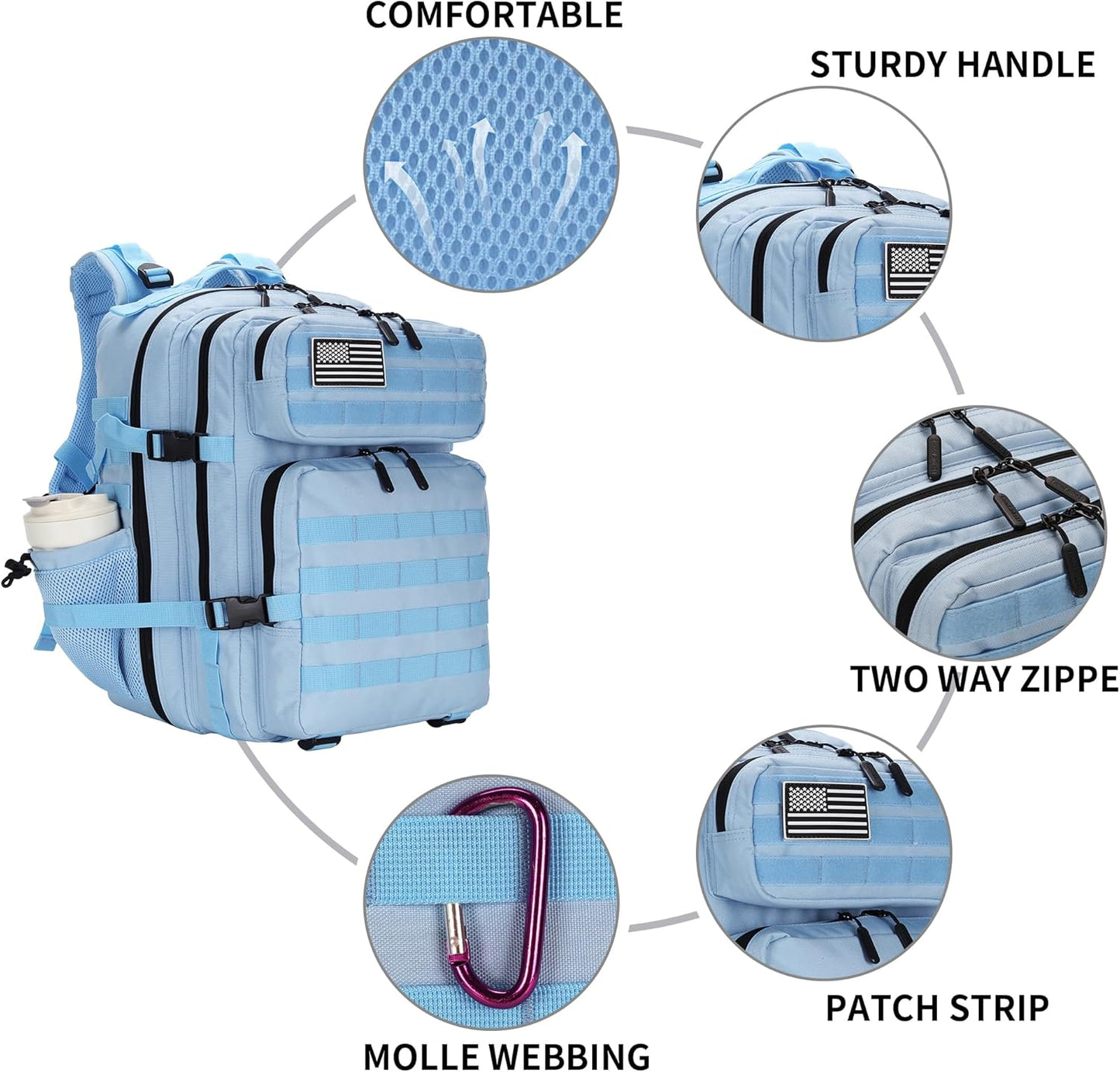 25L Tactical Military Backpack Small Travel Backpack for Men and Women Assault Pack Bug Out Bag