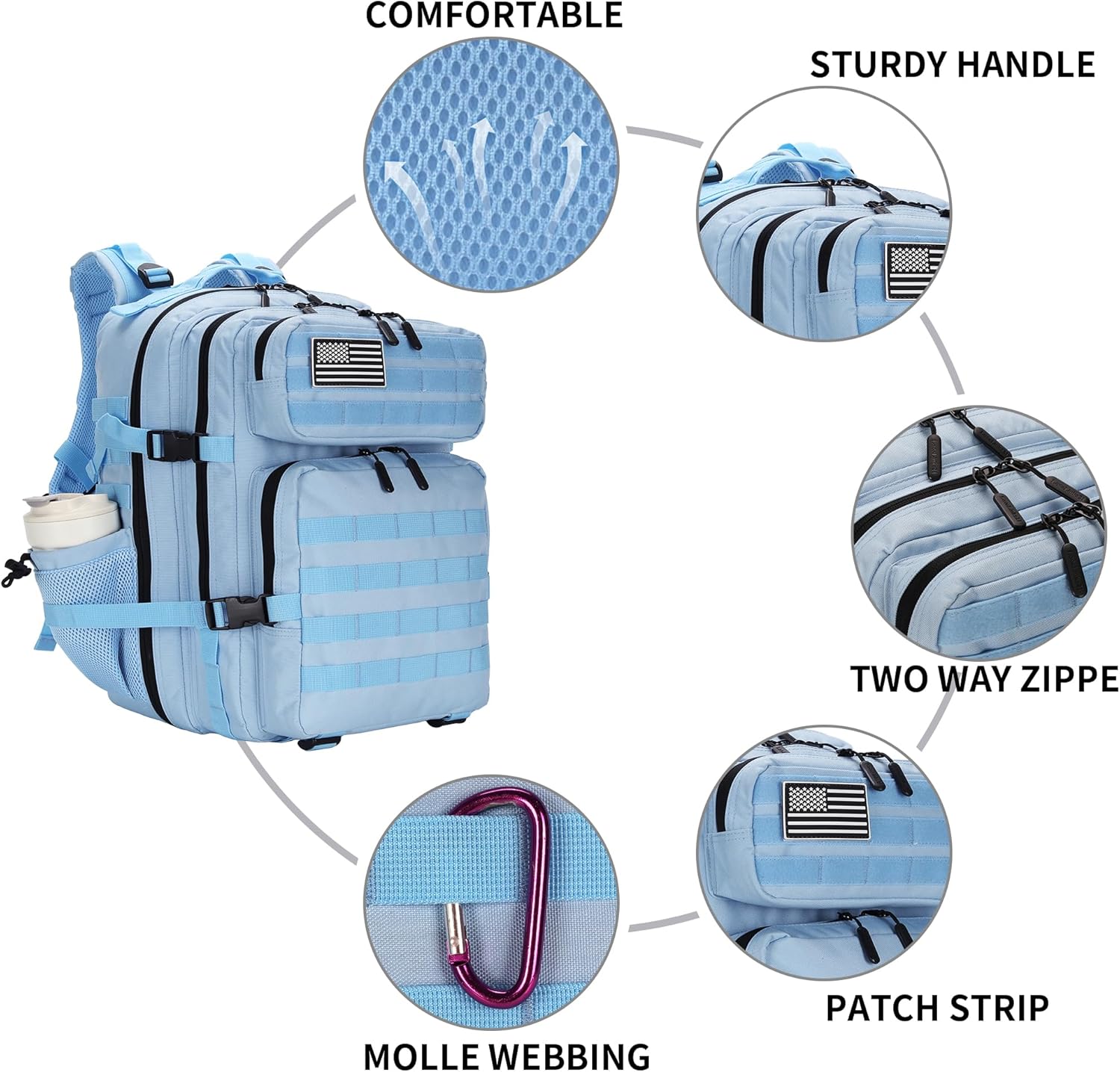 25L Tactical Military Backpack Small Travel Backpack for Men and Women Assault Pack Bug Out Bag