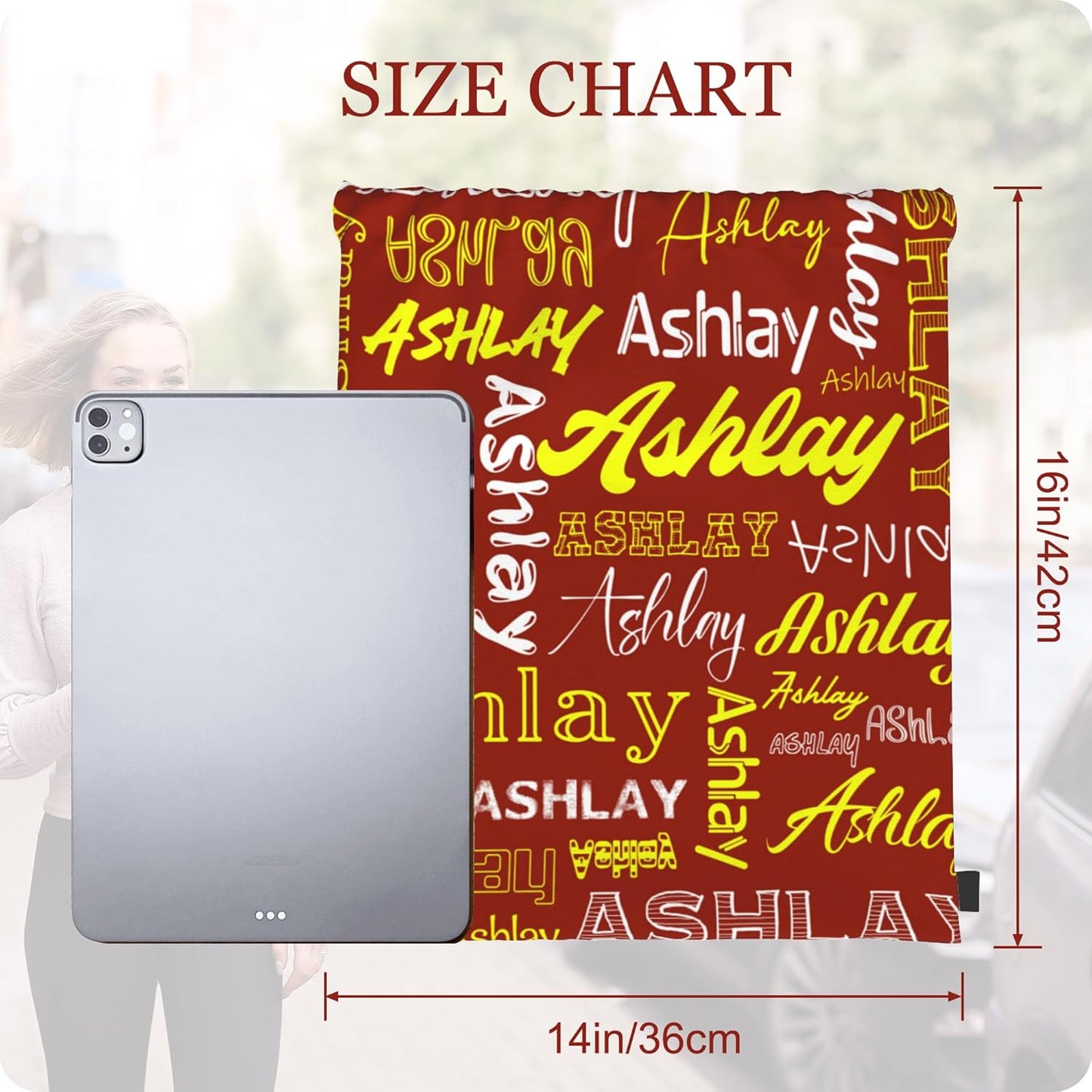 Personalized Drawstring Bag with Your Name Drawstring Backpack for Men Women Small Gym Beach Shopping Sport Yoga Bag (Custom Name-7)