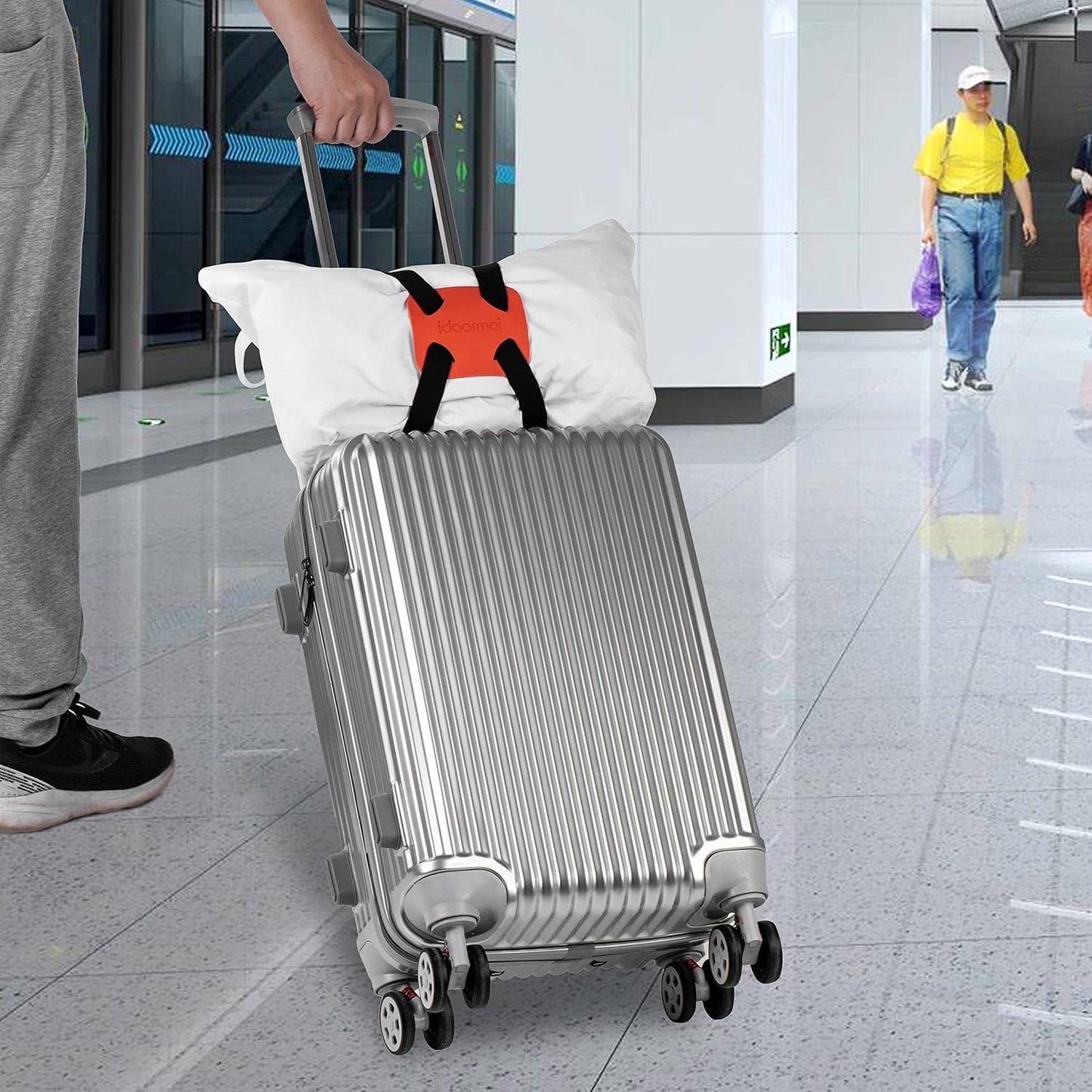 Luggage Straps ， Luggage add a Bag Strap，Travel Must Haves High Elastic Suitcase Adjustable Belt Bag Bungees with Buckles (Orange)
