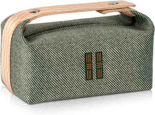 Fashion Makeup Bag for Women, Orange Red Canvas Make up Travel Bag, Hanging Cosmetic Bag Organizer for Wome