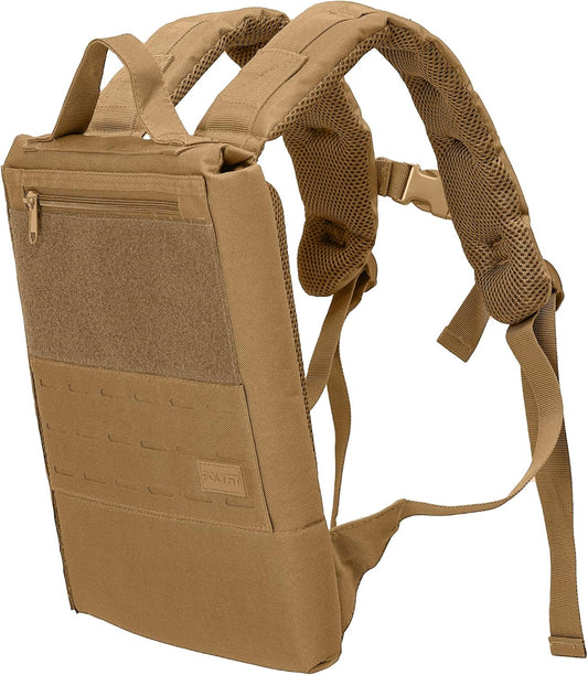 Polyfit Rucking Backpack 2.0 - Weighted Ruck Pack for Weight Plates - Patent Pending Side-Loading Rucksack for Walking, Running, Rucking, Strength and Endurance Training - Tan