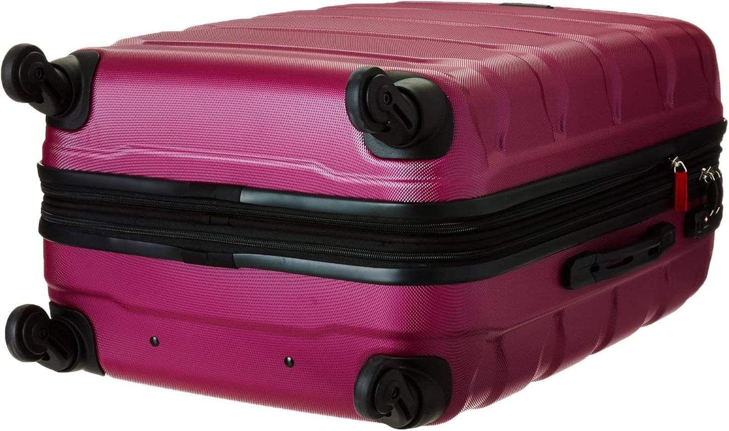 Samsonite Omni PC Hardside Expandable Luggage with Spinner Wheels, Radiant Pink, Checked-Medium 24-Inch