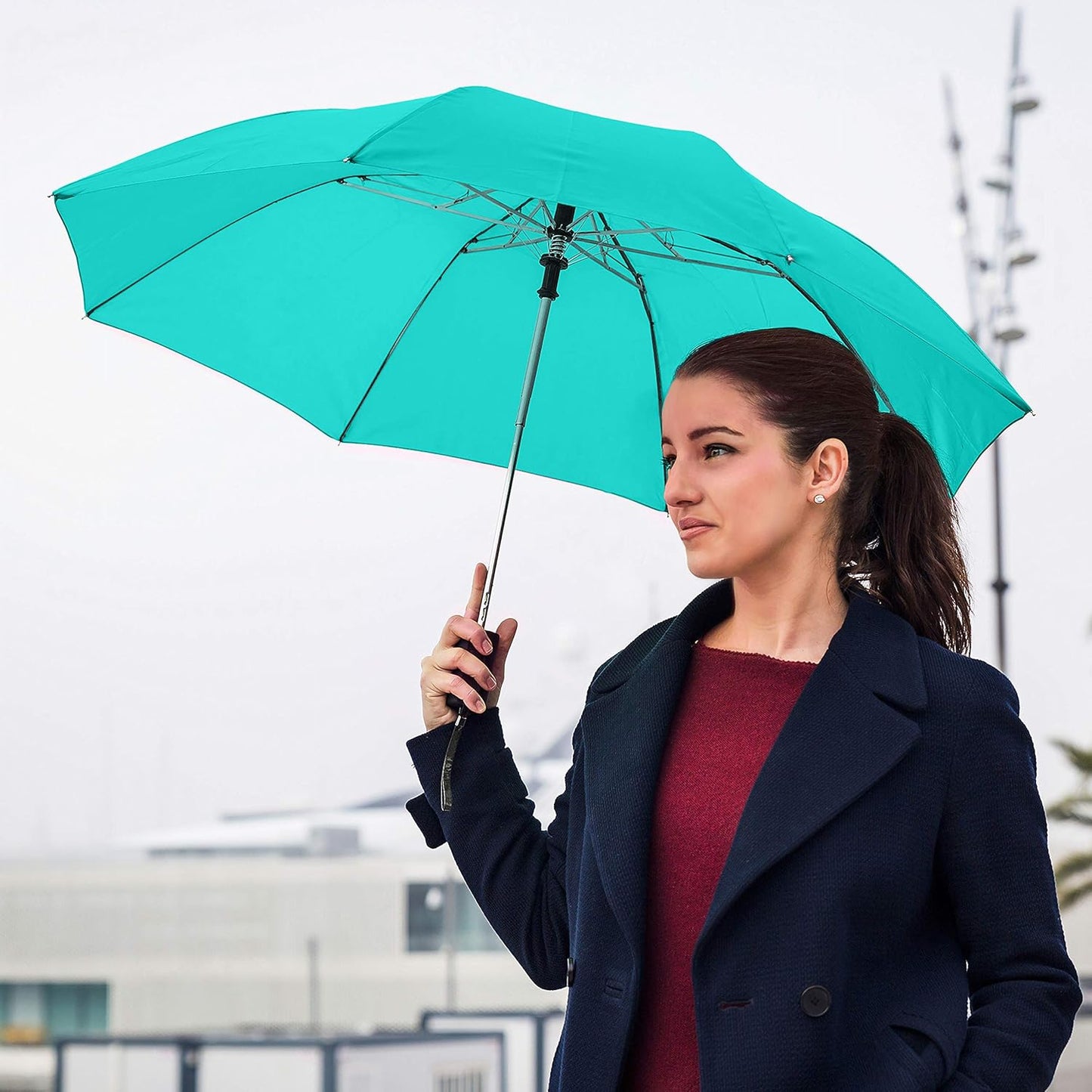 The Spectrum Popular Style 42" Automatic Open Compact Travel Umbrella for Rain, Wind & Sun, Sturdy Lightweight Small Portable Stick Umbrella for Men and Women