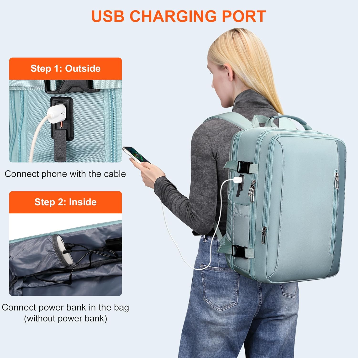 PIJUSHI Travel Backpack for Women Expandable Carry on Luggage Backpack Airline Approved Personal
