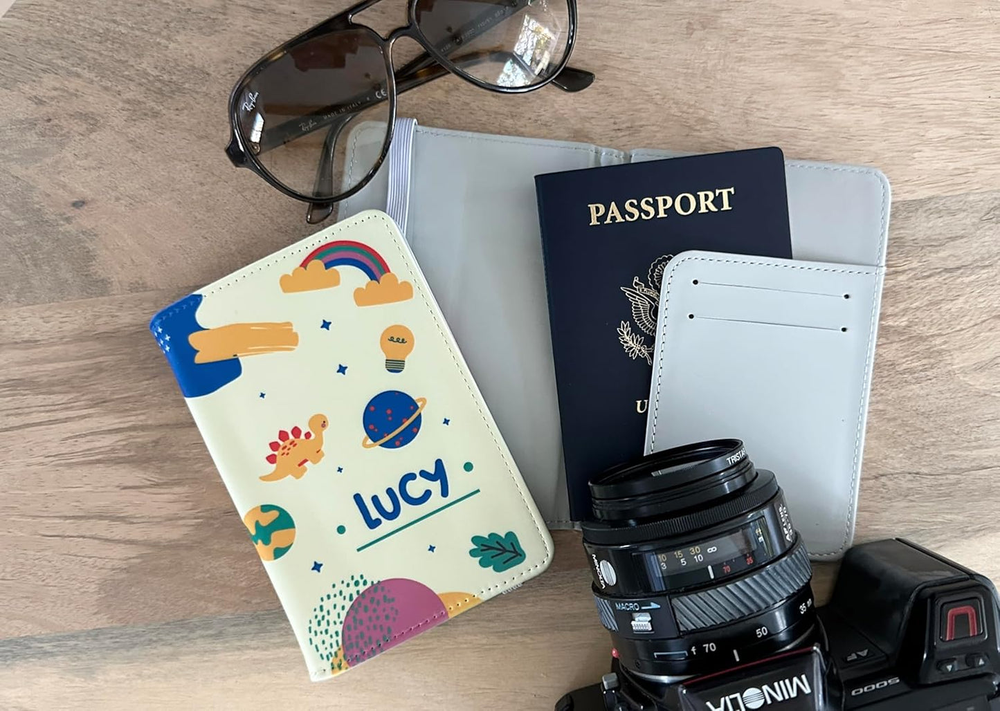 Personalized Passport holder, Personalized Passport Cover for kids, Customized Passport Cover and Luggage tag, Personalized Gift for boys, travel Gift. (Passport Cover Only)