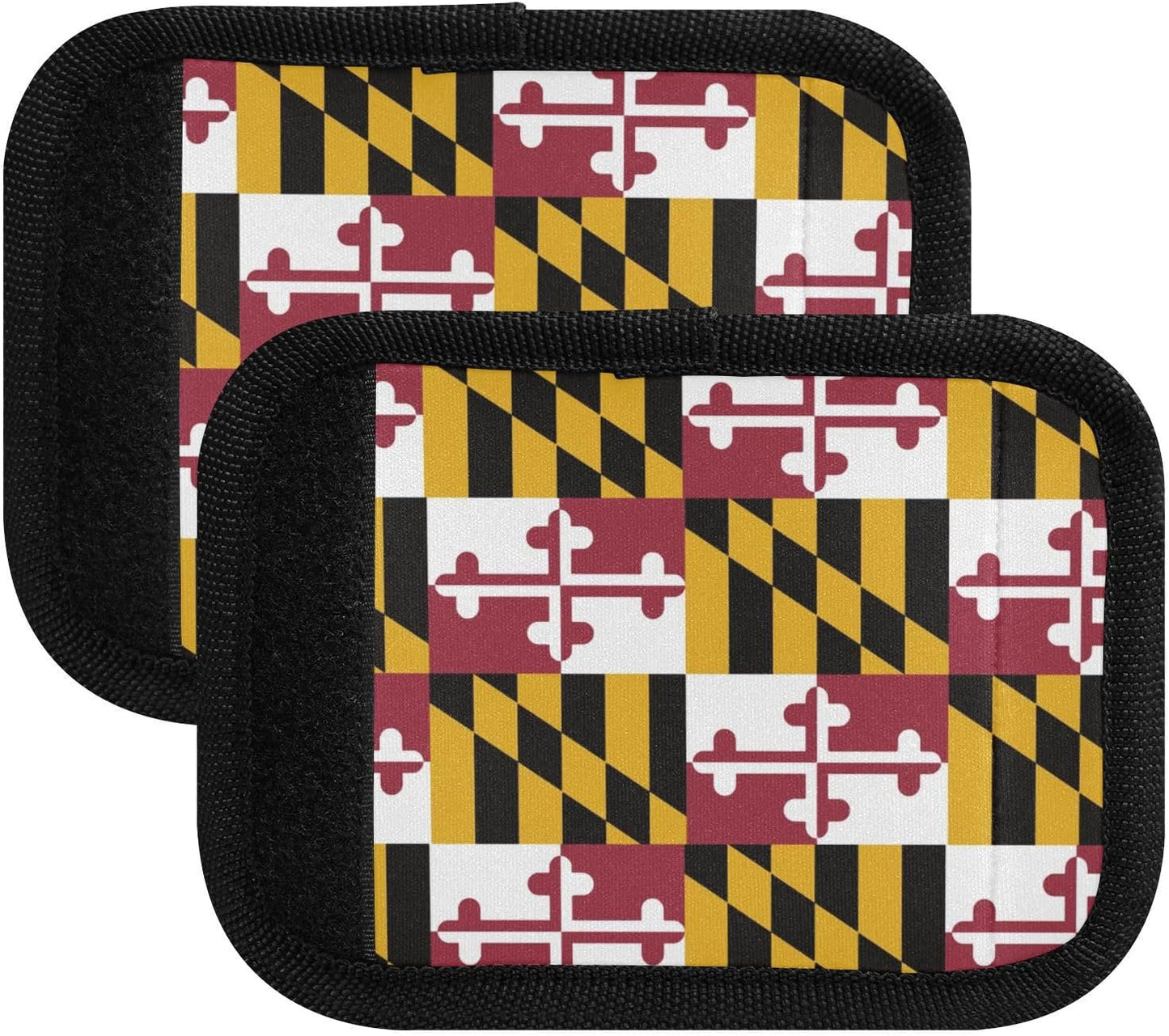 Flag of Maryland 2 Pack Luggage Handle Wrap for Suitcase Luggage Identifier Travel Tags Handle Protection Sleeve Cover