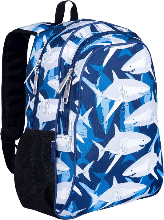 Wildkin 15-inch Kids Backpack – Durable, Padded, Adjustable for School & Travel - Sharks