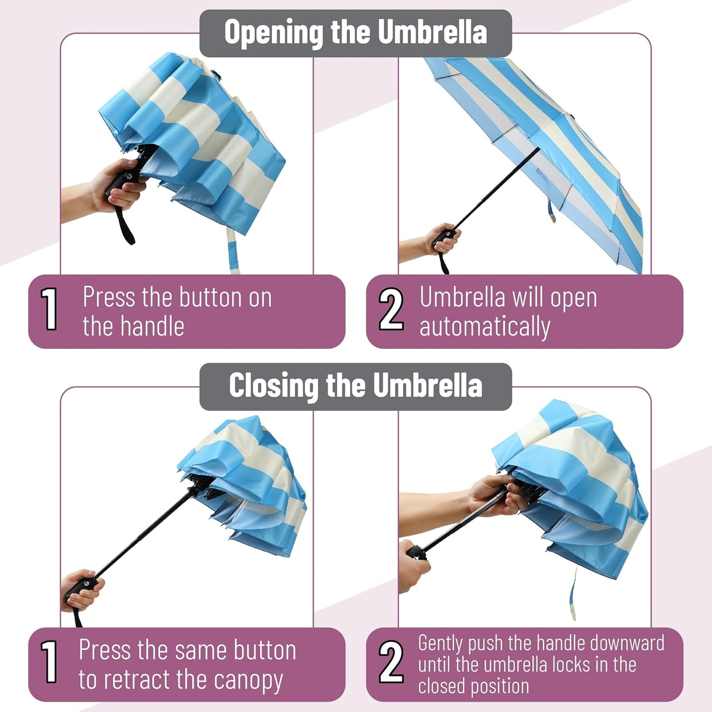 Mr. Pen- Windproof Travel Umbrella, Automatic Umbrellas for Rain, Compact