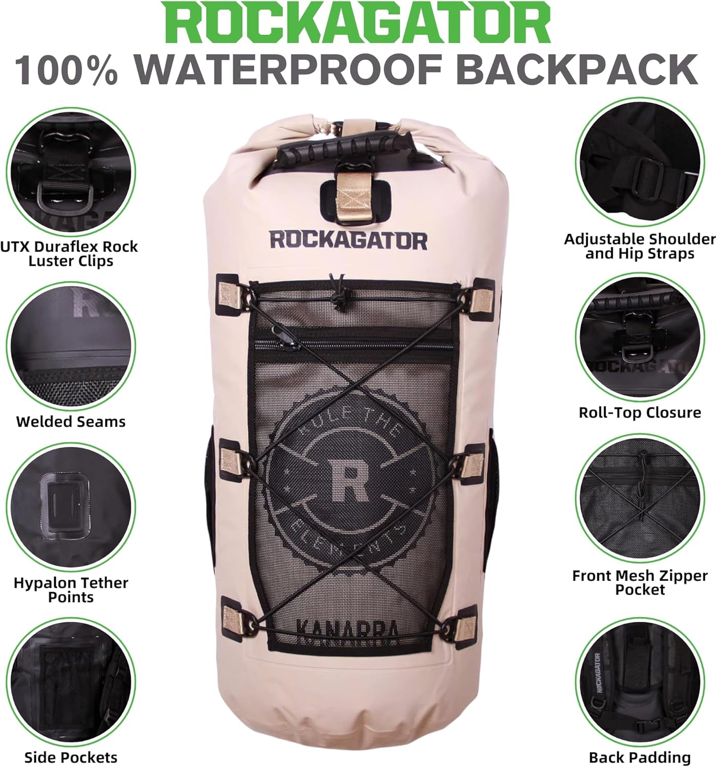 Rockagator Kanarra 90L Waterproof Backpack for Camping, Hiking, Mountaineering, Backpacking
